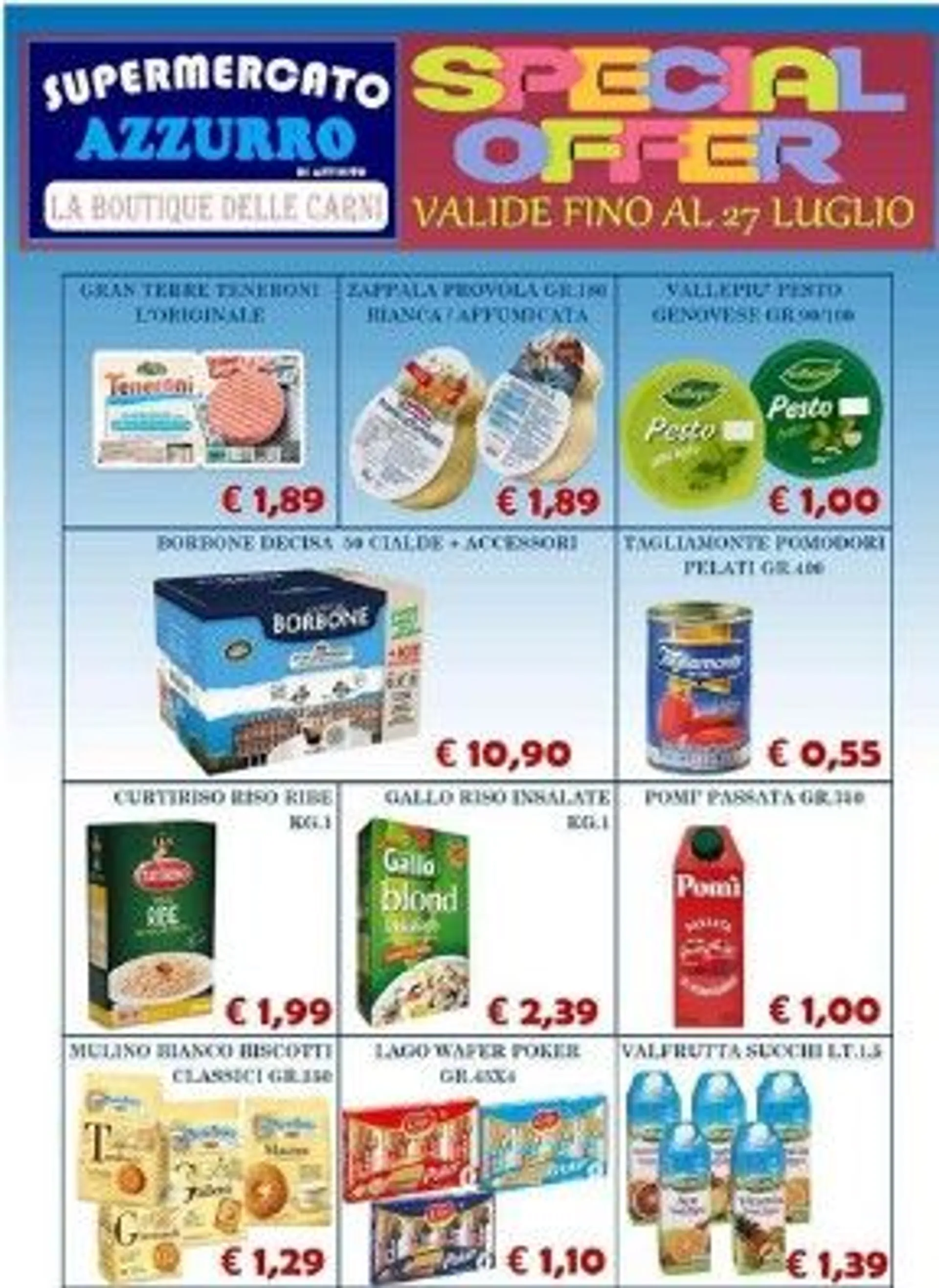 Volantini Supermercato Azzurro da 17 luglio a 27 luglio di 2025 - Pagina del volantino 1