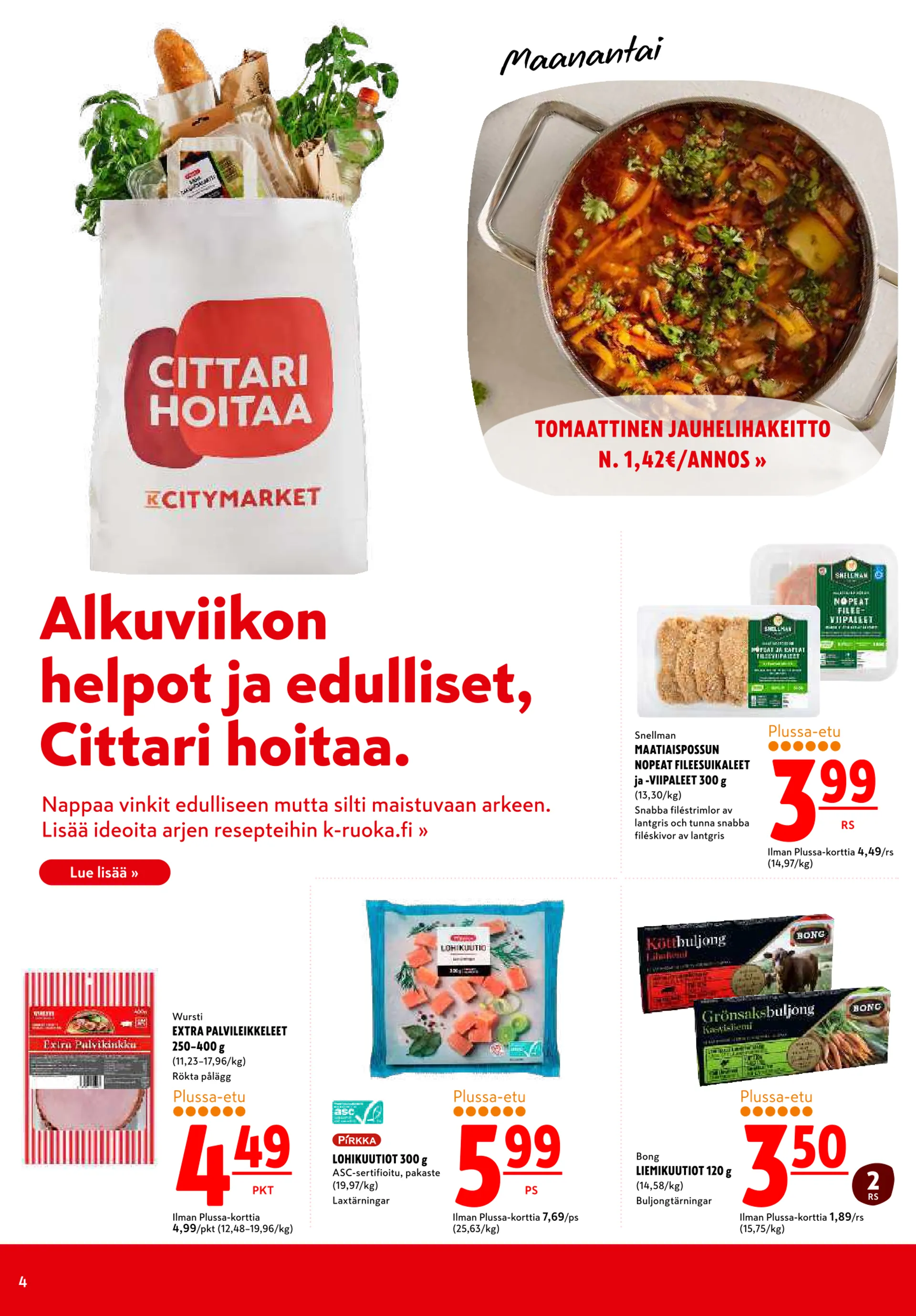 Kaupan K-Supermarket erikoistarjous voimassa alkaen 27. tammikuuta - 29. tammikuuta 2025 - Tarjouslehti sivu 4