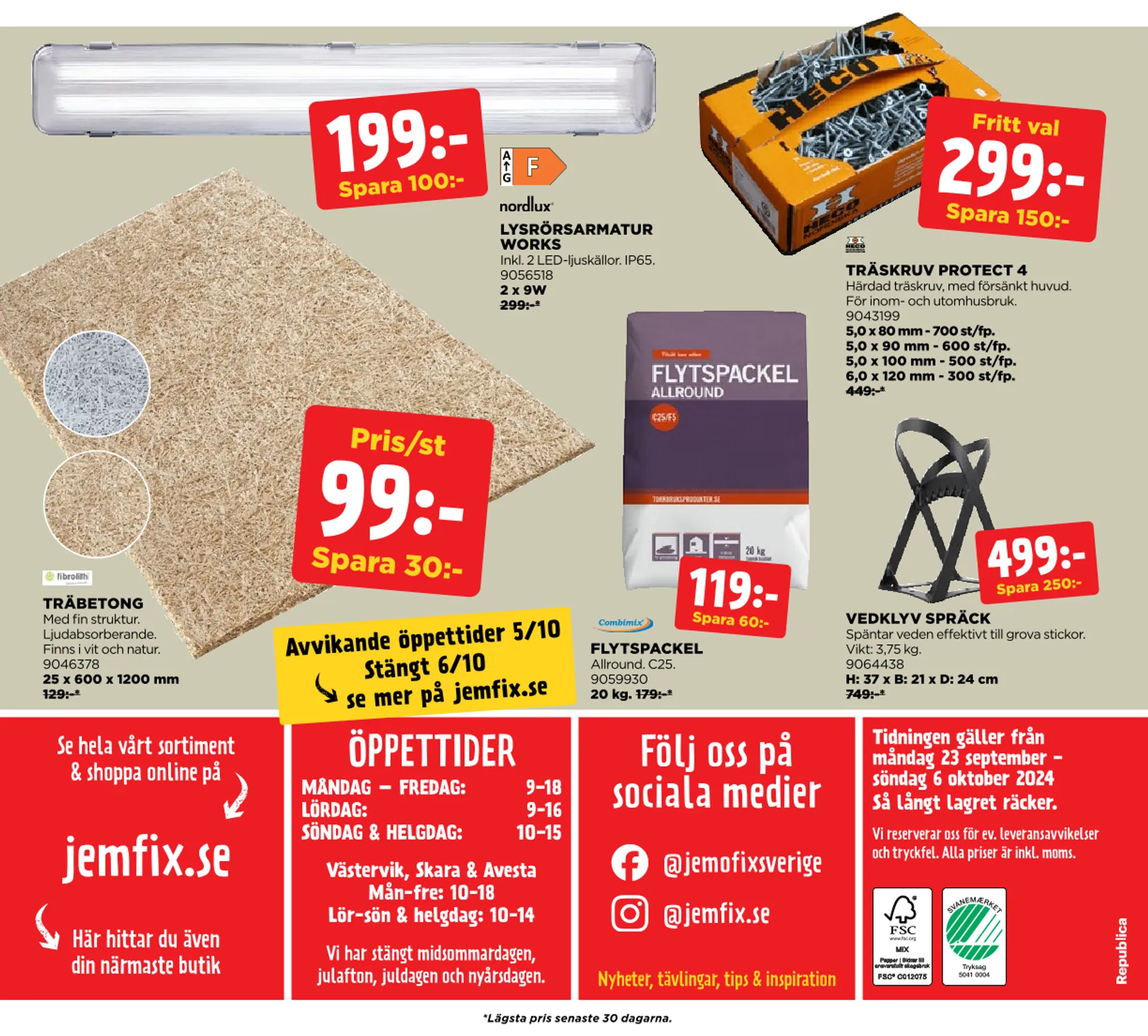 Jem och Fixs specialerbjudanden från 22 september till 6 oktober 2024 - Reklamblad sidor 20