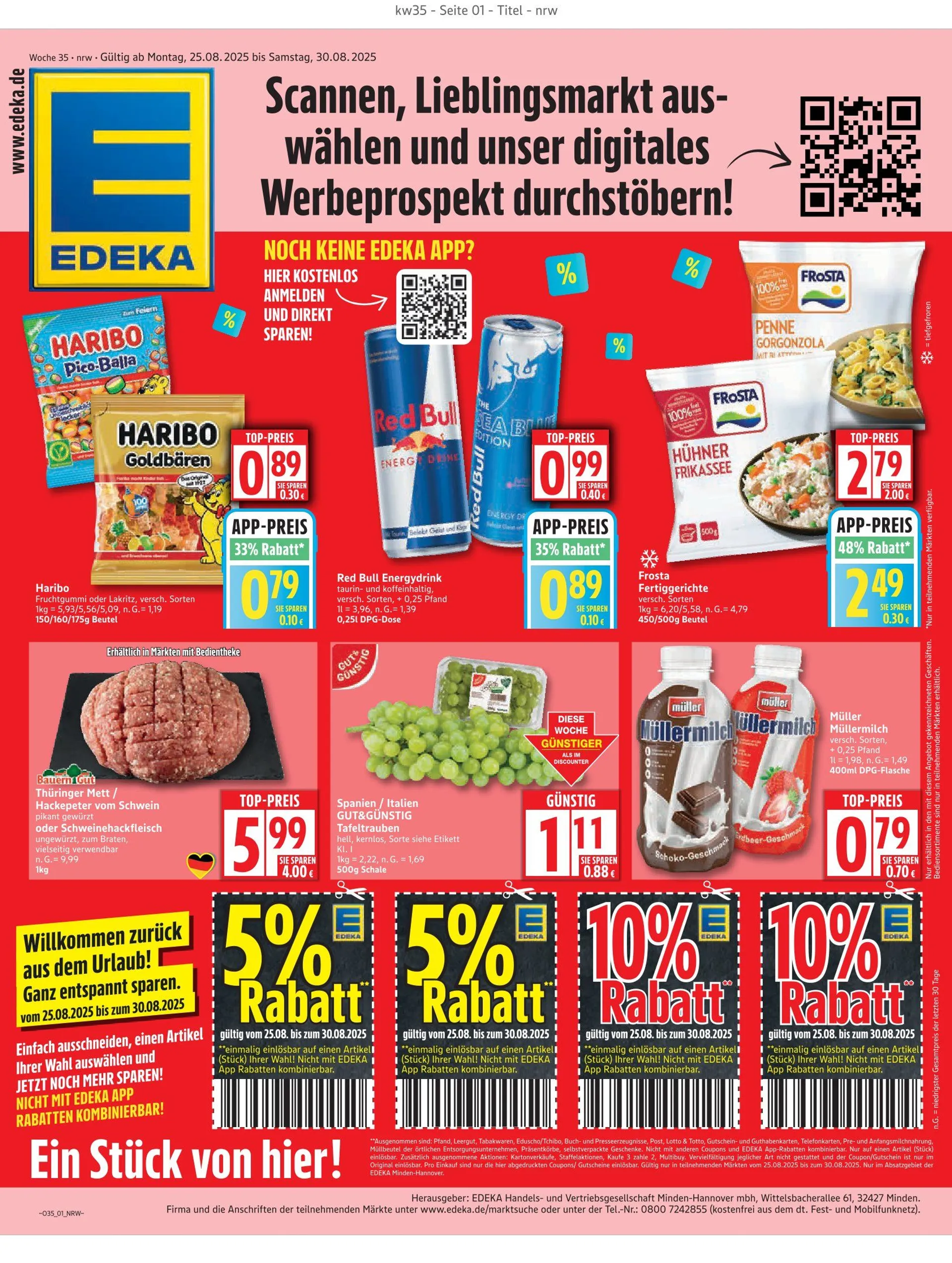 Edeka Angebote von 25. August bis 30. August 2025 - Prospekt seite 1