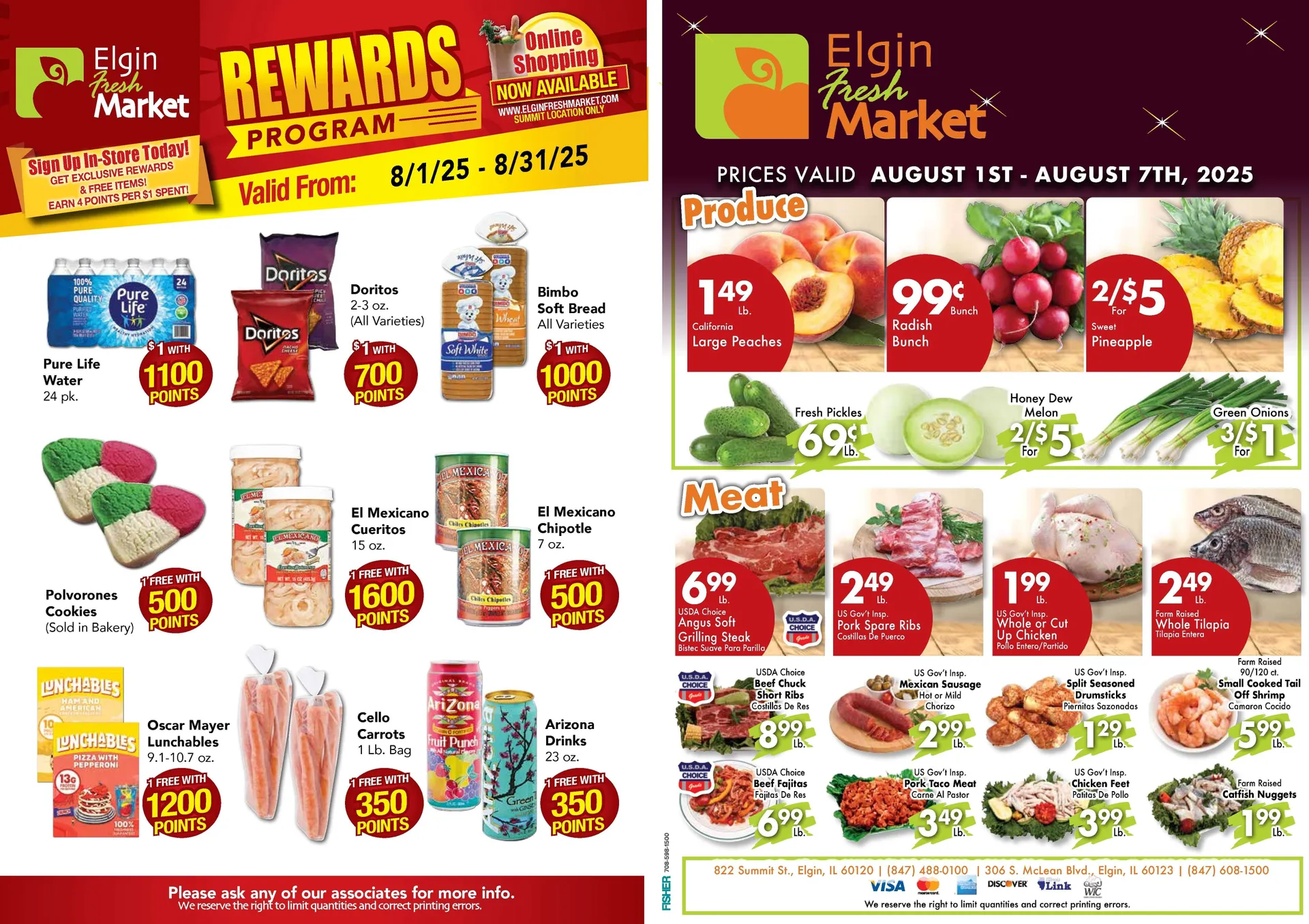 Weekly ad Elgin Fresh Market Sales from August 1 to August 31 2025 - Page 1