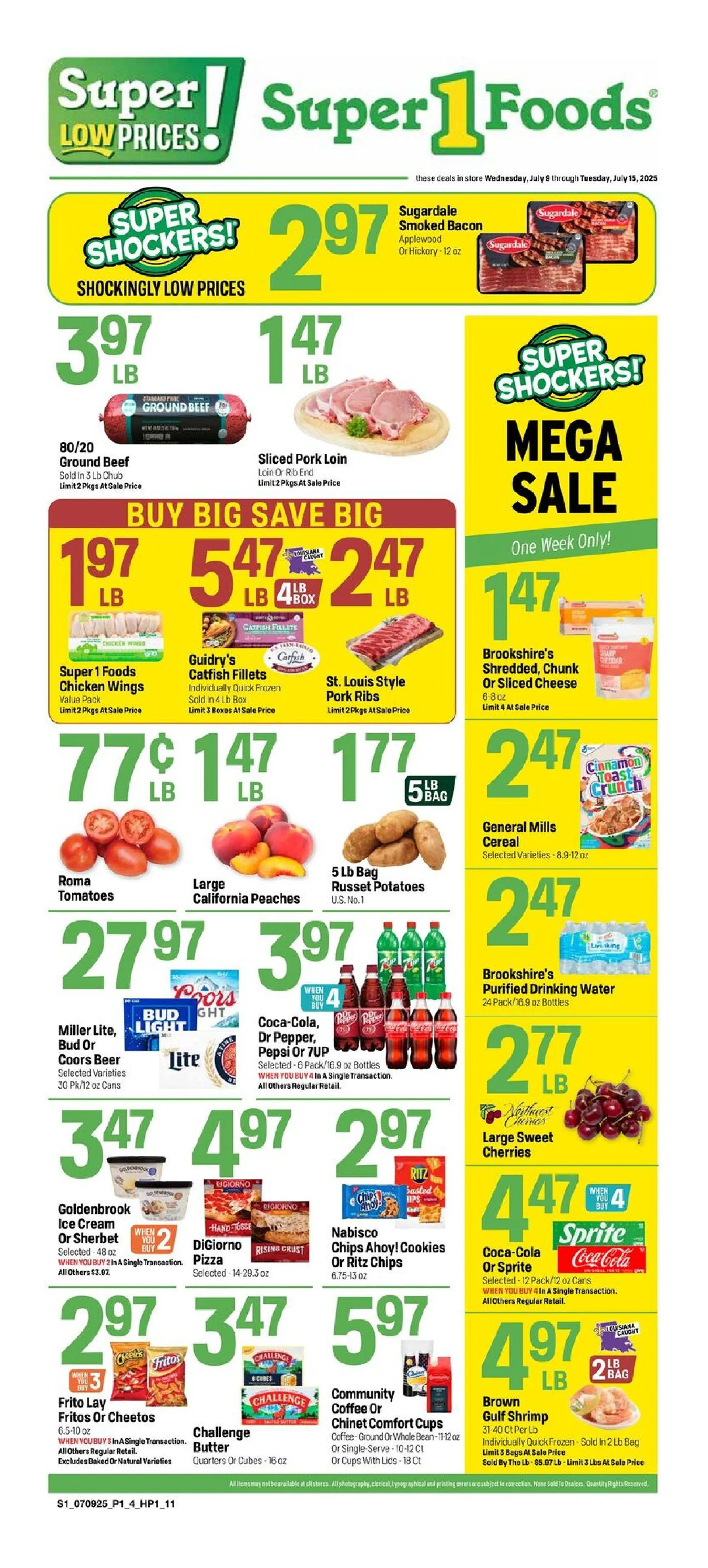 Weekly ad  Super 1 Foods Sales from July 9 to July 15 2025 - Page 1