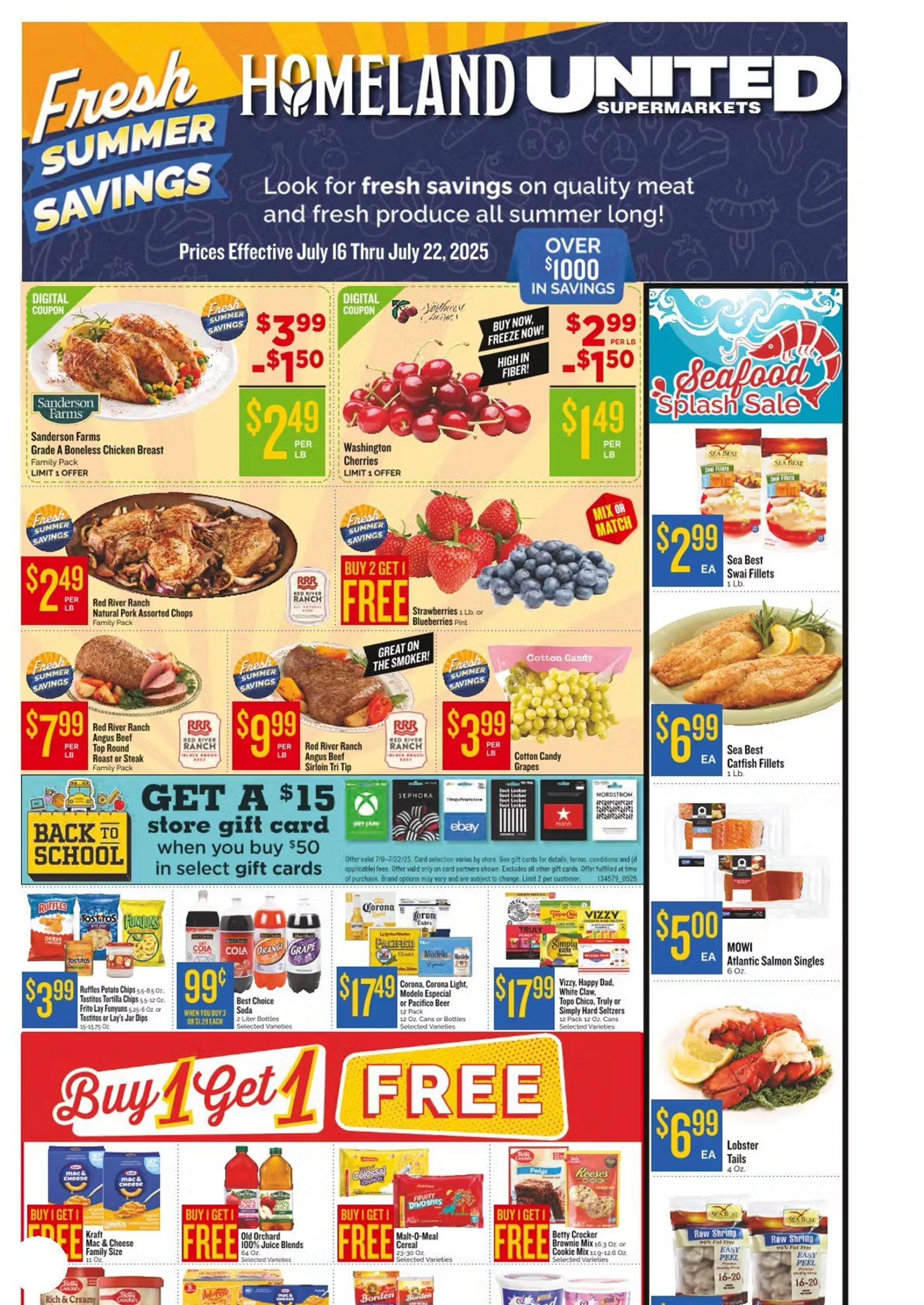 Weekly ad Homeland Sales from July 18 to July 22 2025 - Page 1