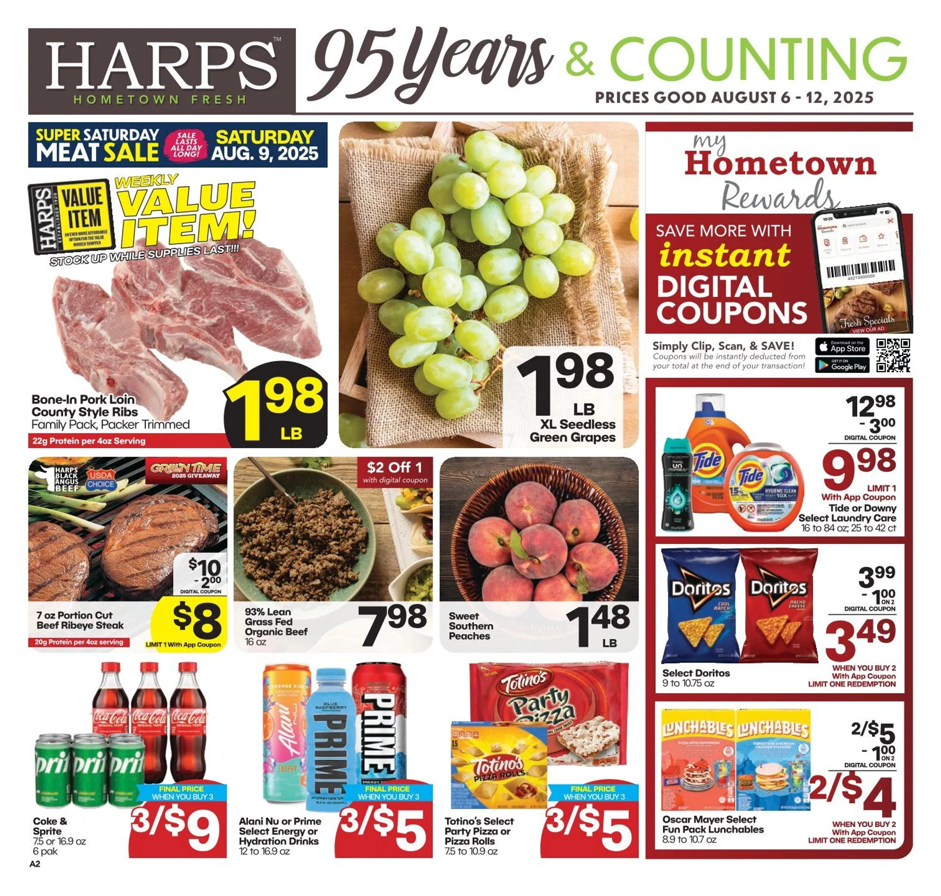 Weekly ad Harps Foods Sales from August 6 to August 12 2025 - Page 1