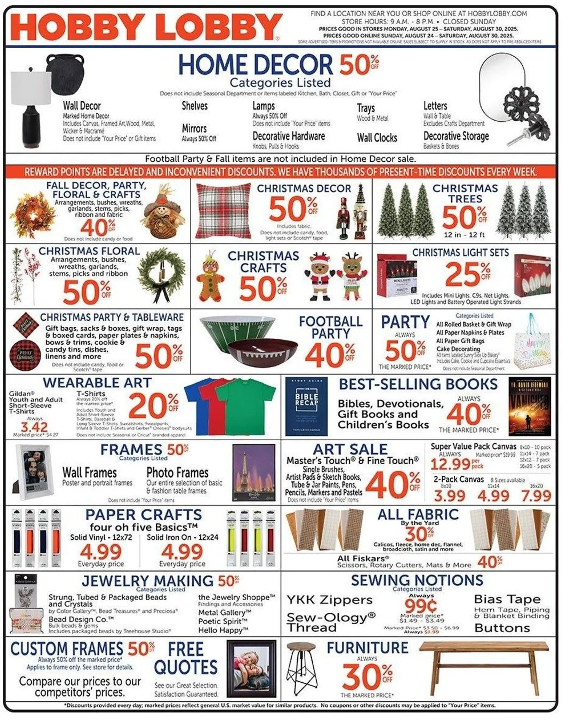 Weekly ad Hobby Lobby Sales from August 25 to August 30 2025 - Page 1