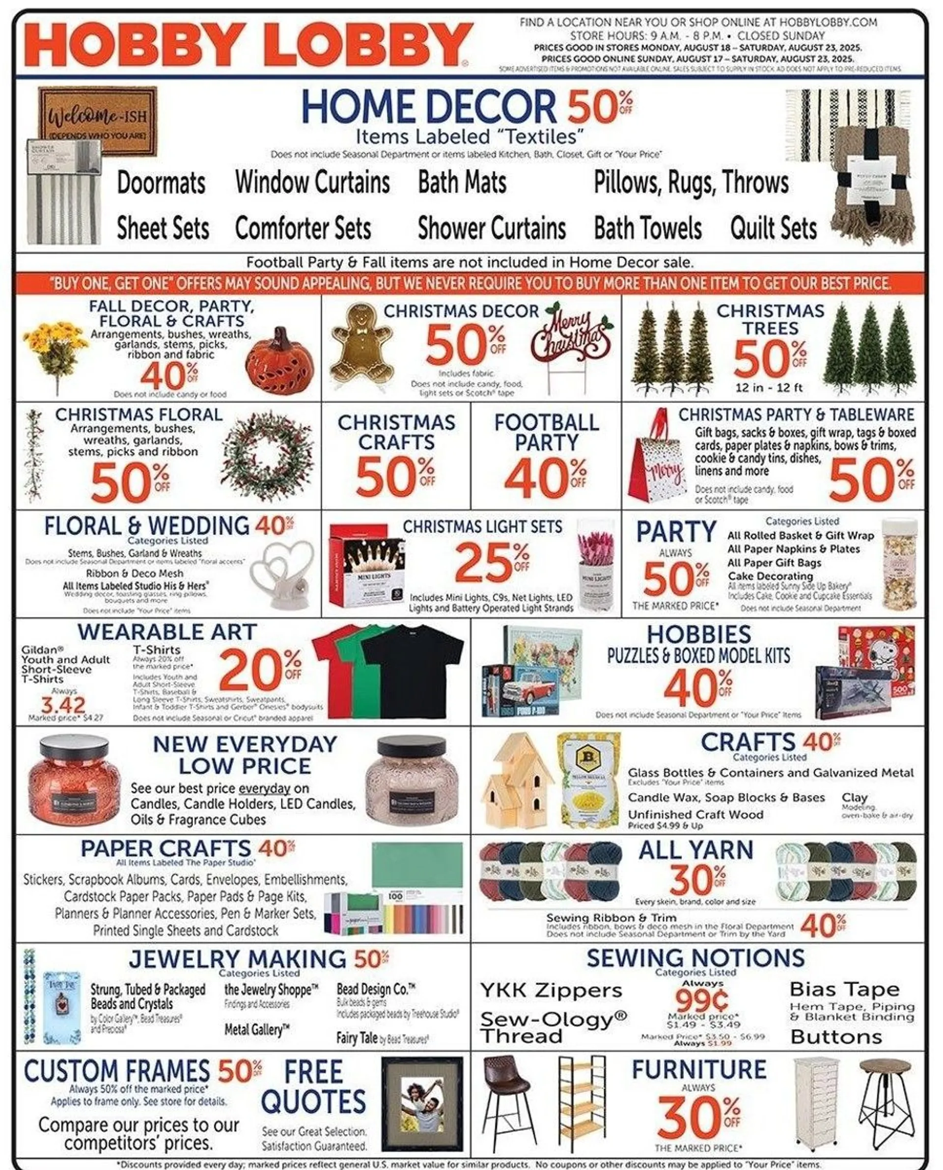 Weekly ad Hobby Lobby Sales from August 18 to August 23 2025 - Page 