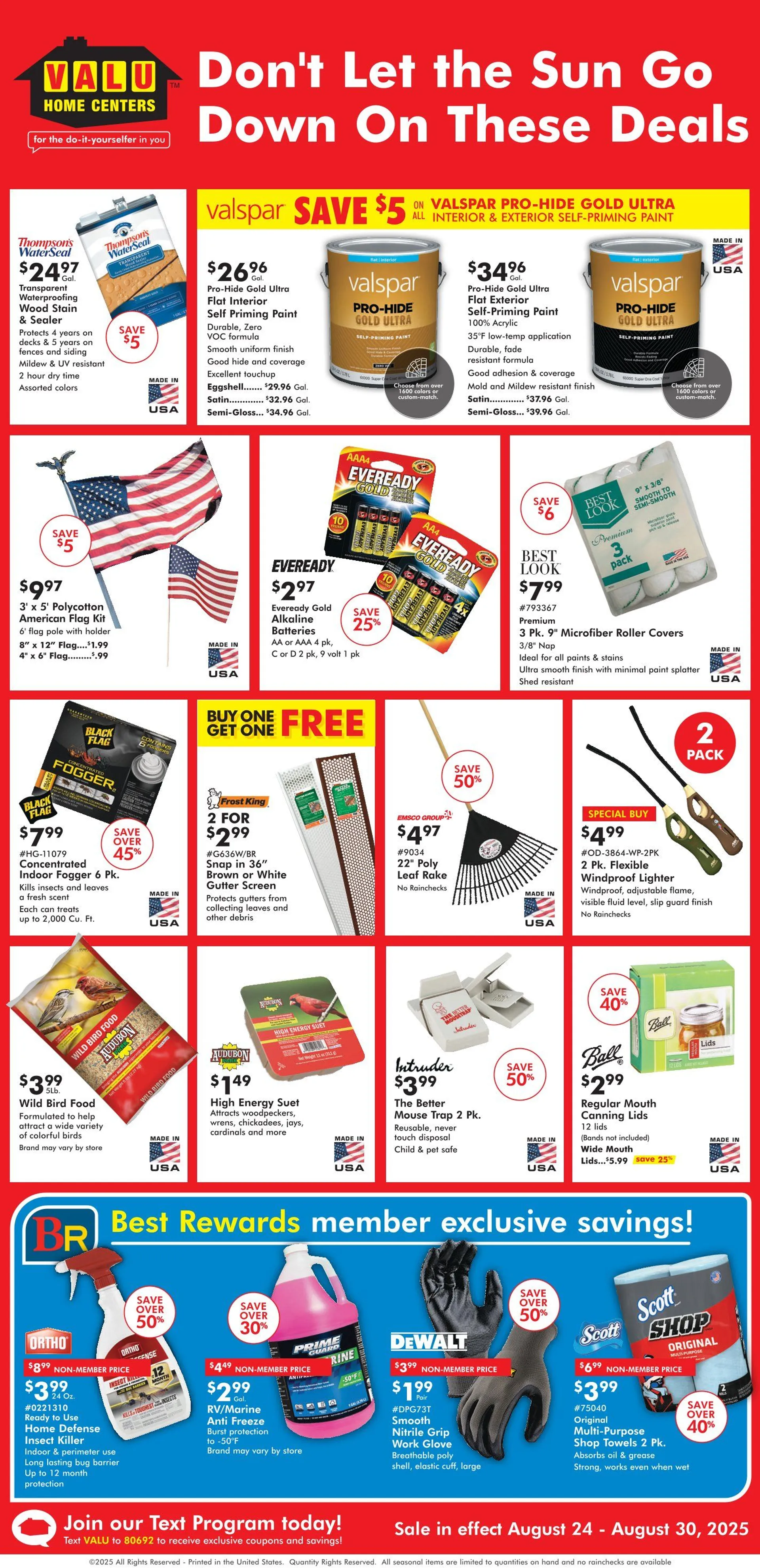 Weekly ad Valu Home Centers Sales from August 24 to August 30 2025 - Page 1