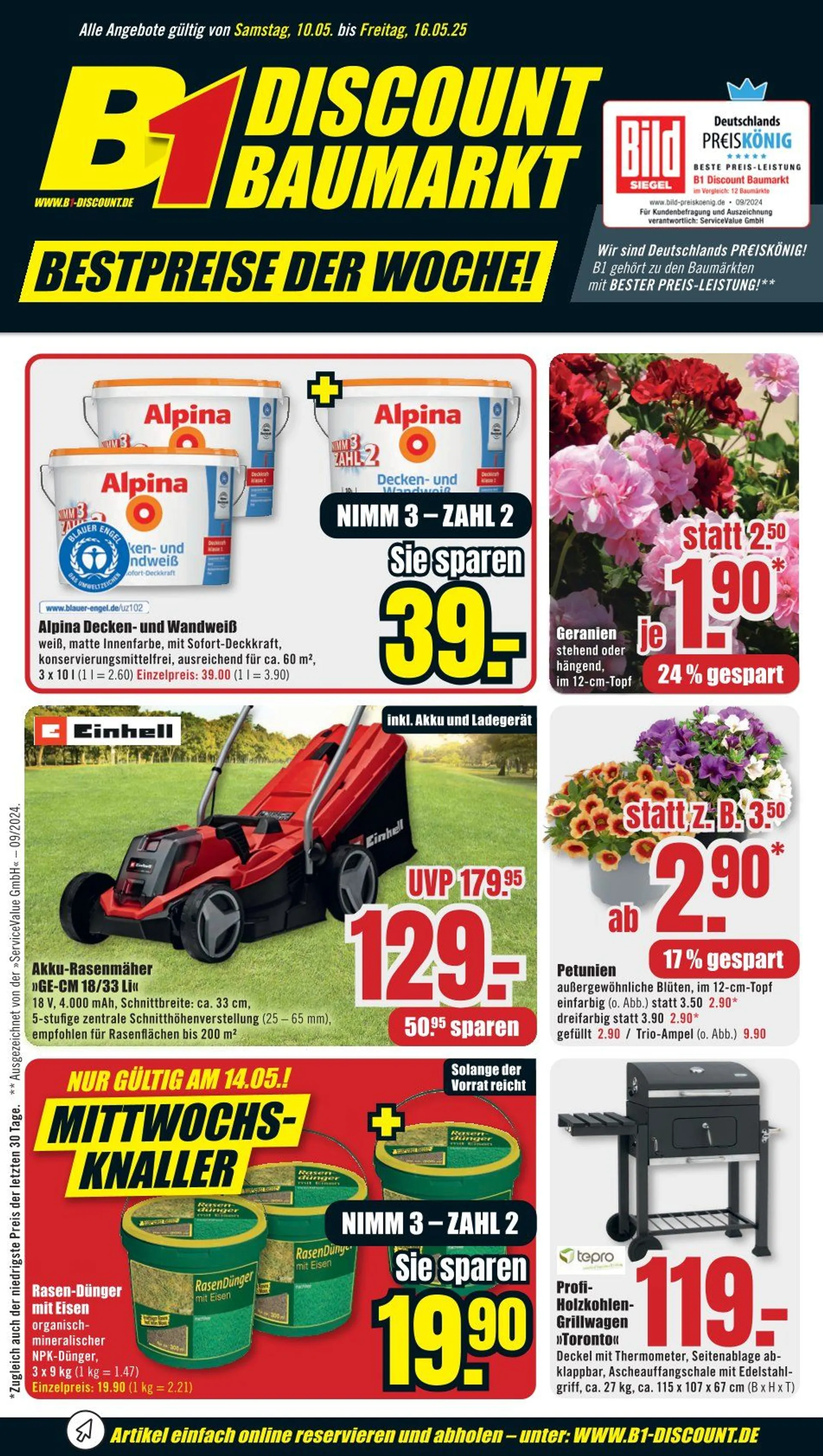 B1 Discount Baumarkt Prospekte von 10. Mai bis 16. Mai 2025 - Prospekt seite 