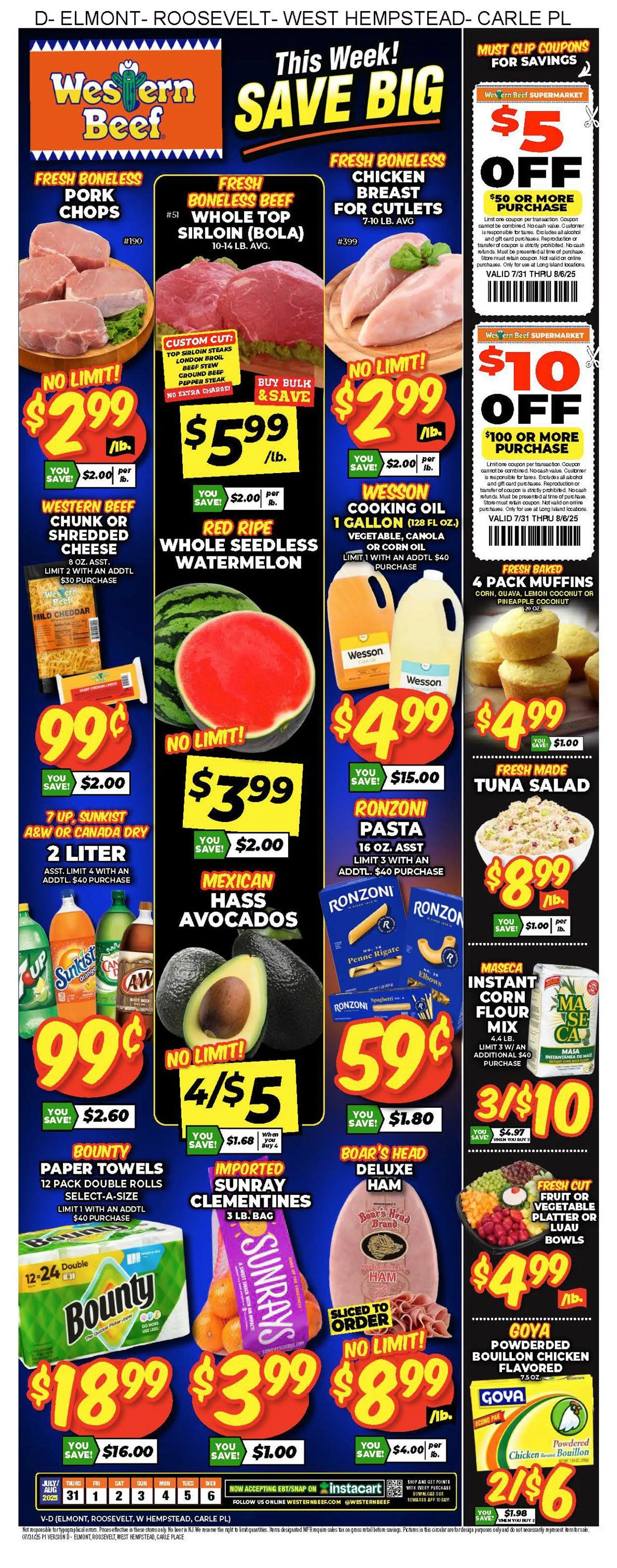 Weekly ad Western Beef Sales from July 31 to August 6 2025 - Page 1