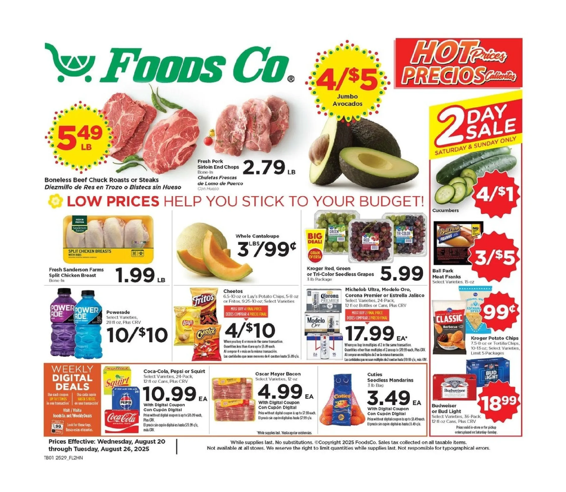 Weekly ad Foods Co. Sales from August 20 to August 26 2025 - Page 1