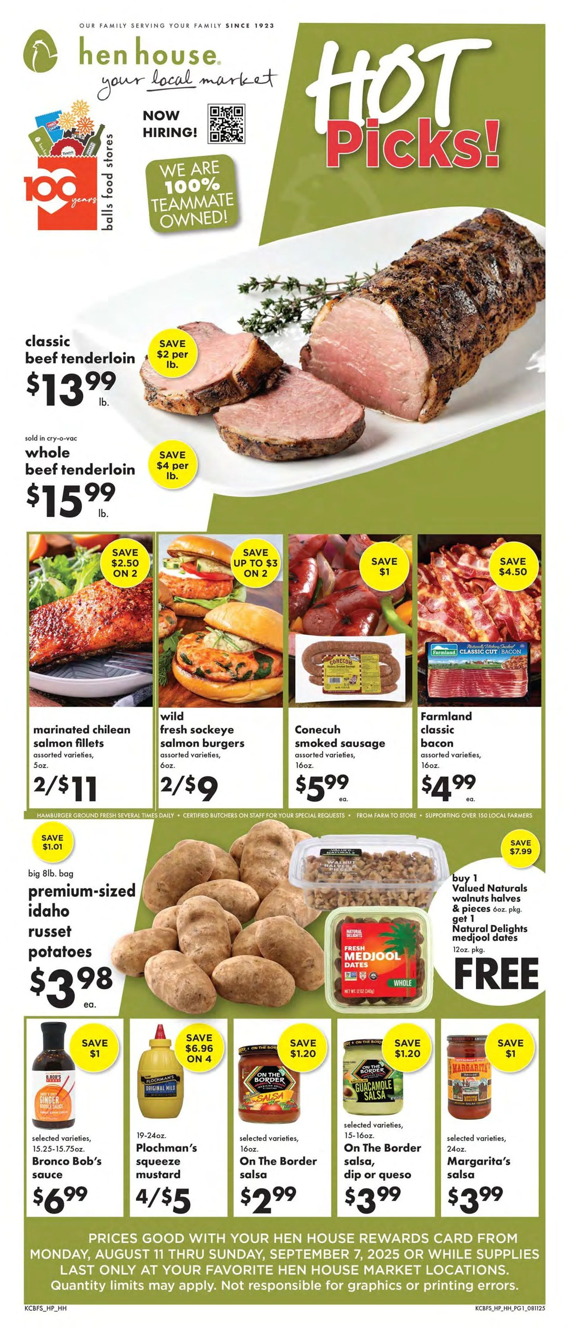 Weekly ad Hen House Sales from August 11 to September 7 2025 - Page 1