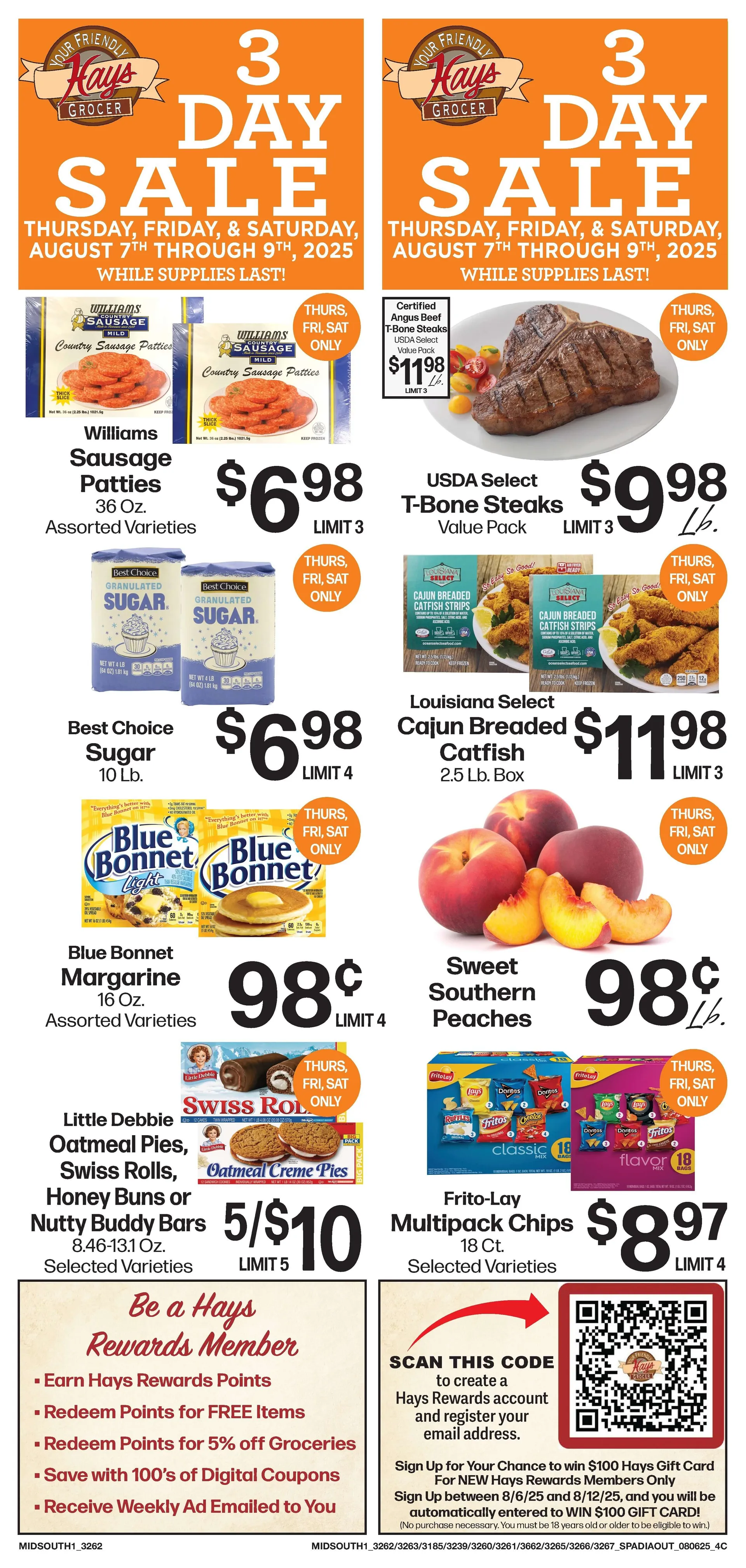 Weekly ad Hays Supermarket Sales from August 6 to August 11 2025 - Page 1