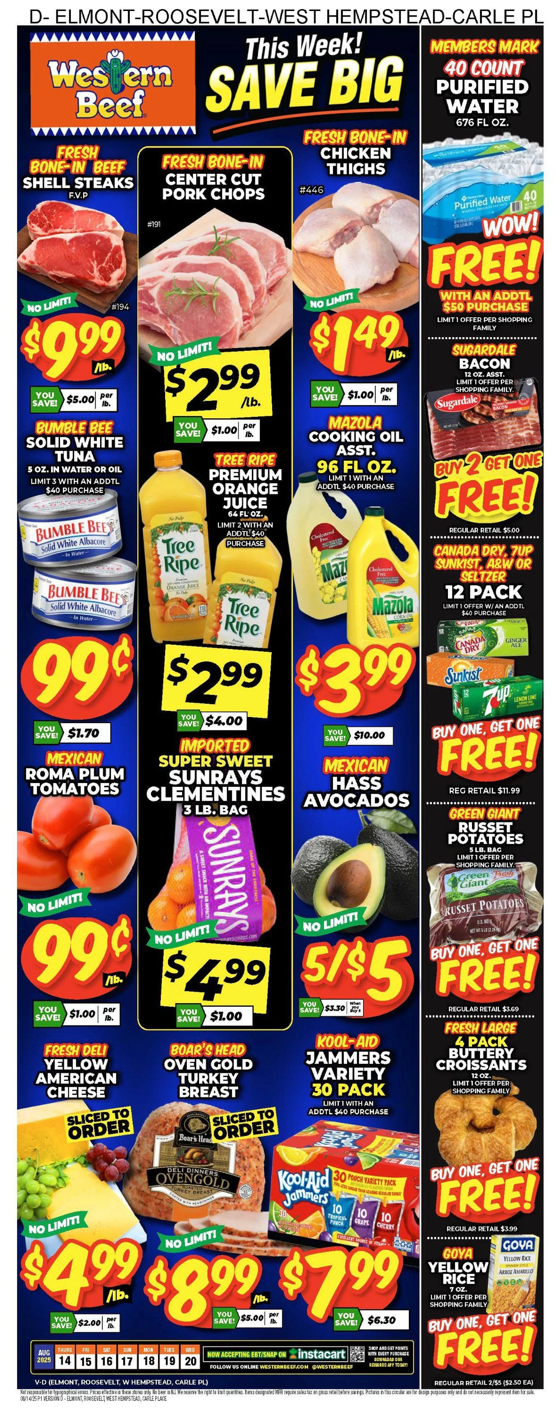 Weekly ad Western Beef Sales from August 14 to August 19 2025 - Page 1