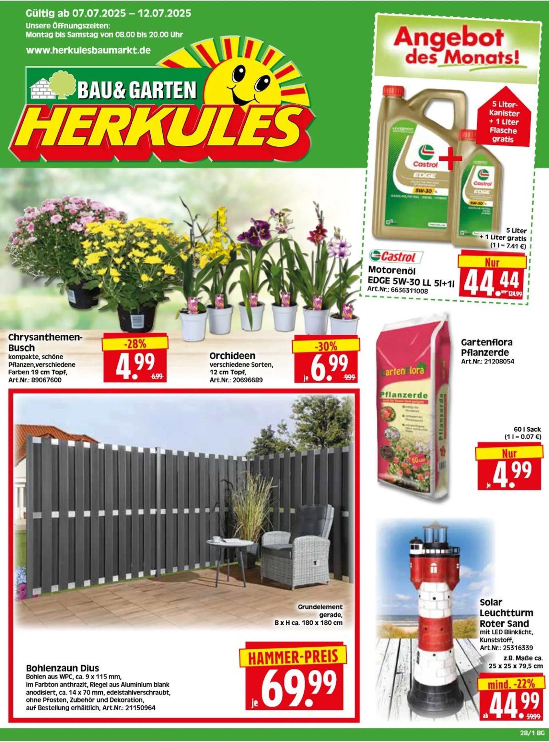 Herkules Baumarkt Prospekte von 7. Juli bis 12. Juli 2025 - Prospekt seite 1