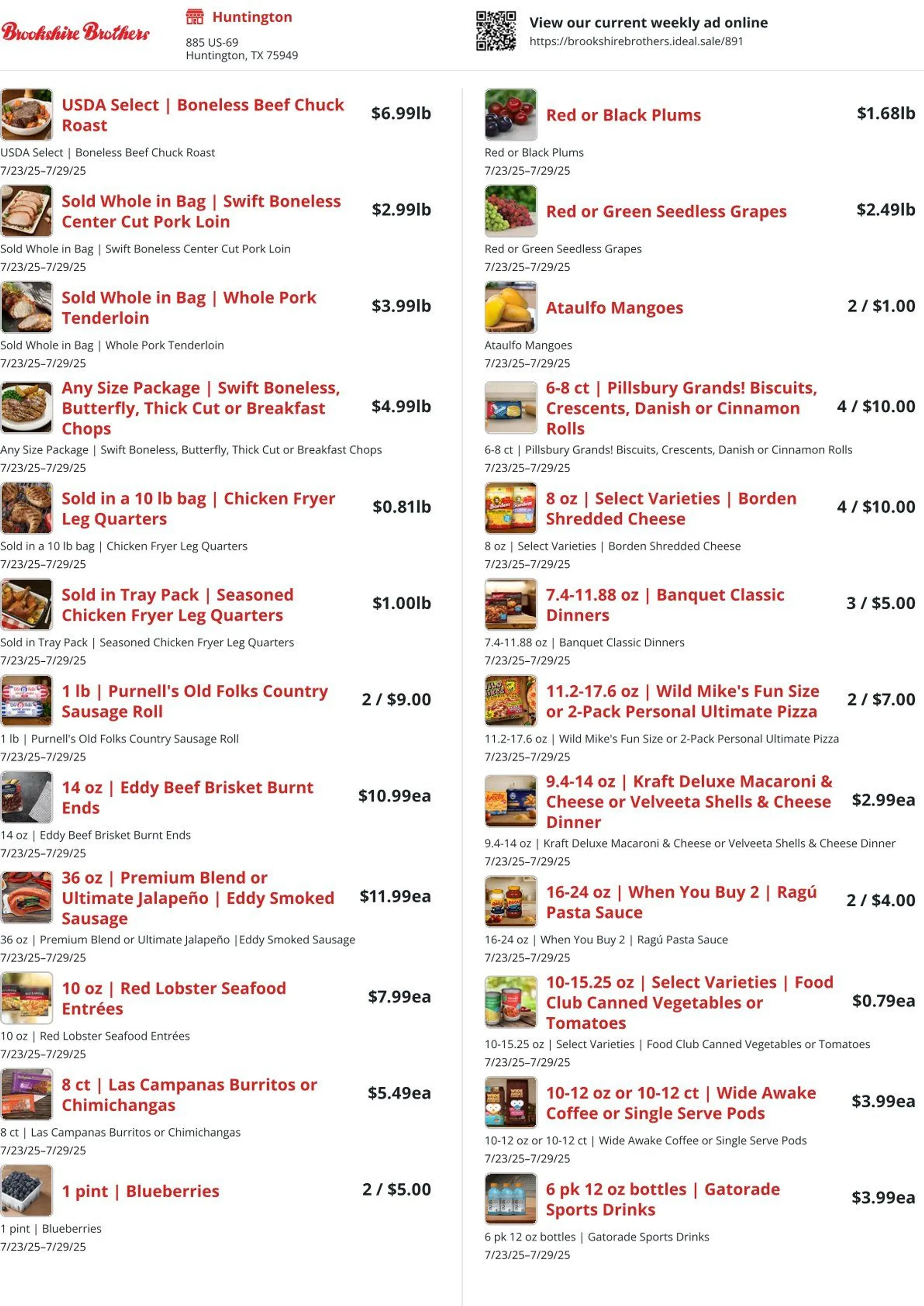 Weekly ad Brookshire Brothers weekly from July 24 to July 30 2025 - Page 1