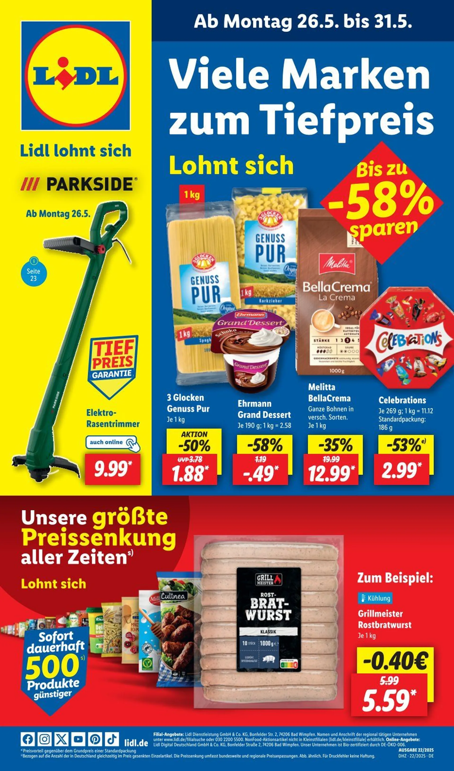 Lidl Prospekt von 26. Mai bis 31. Mai 2025 - Prospekt seite 1