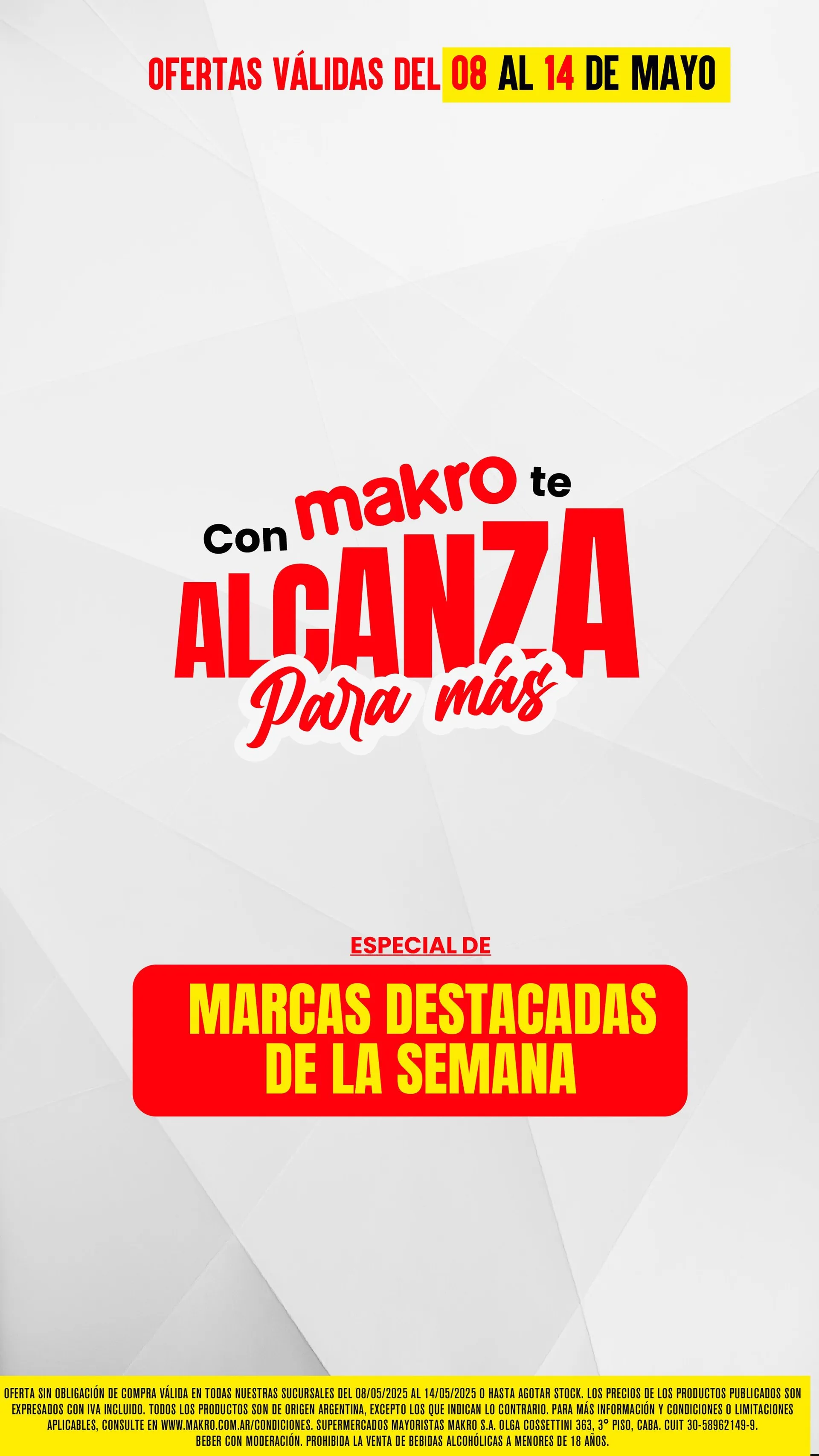 Ofertas de Ofertas Makro  8 de mayo al 14 de mayo 2025 - Página 1 del catálogo