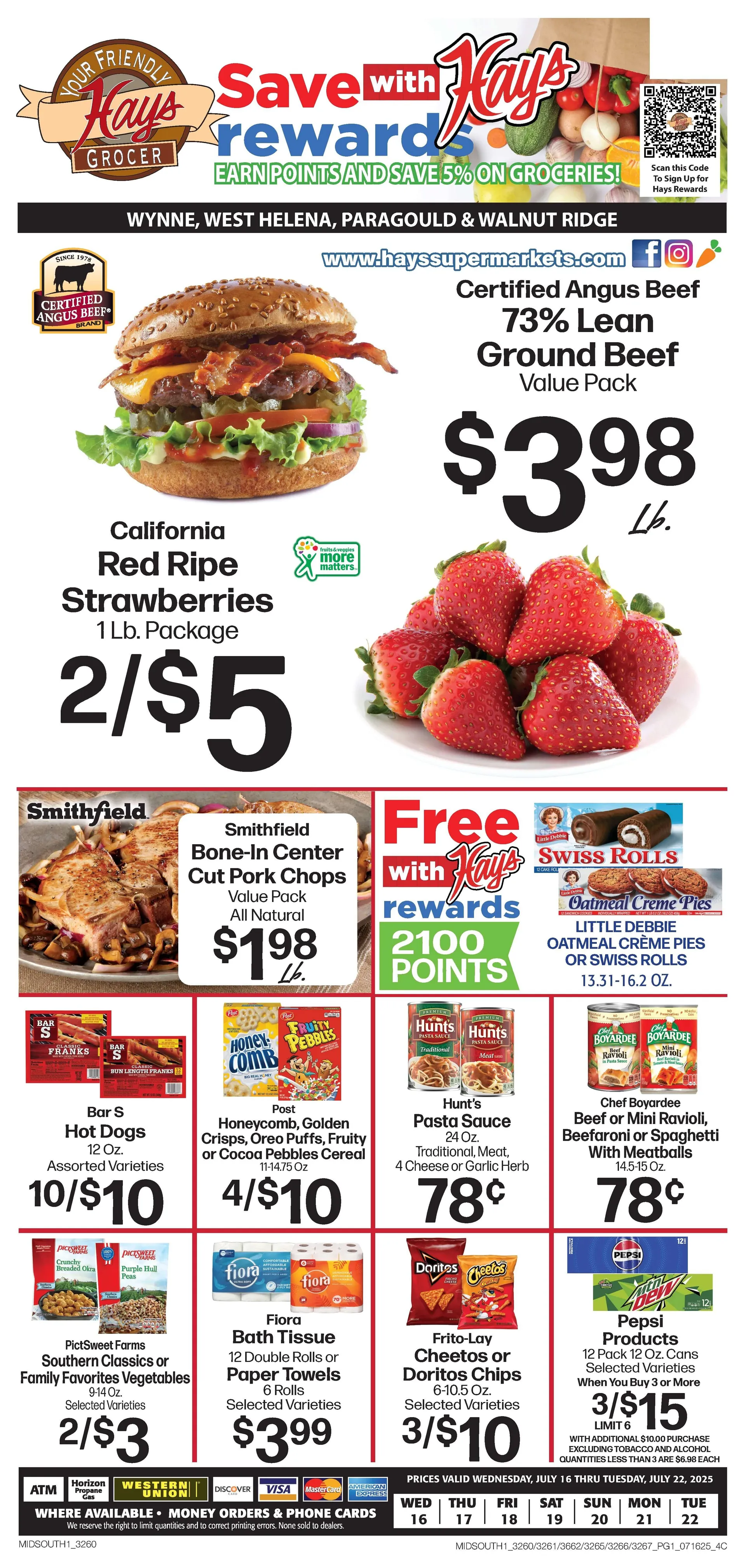Weekly ad Hays Supermarket Sales from July 18 to July 22 2025 - Page 1
