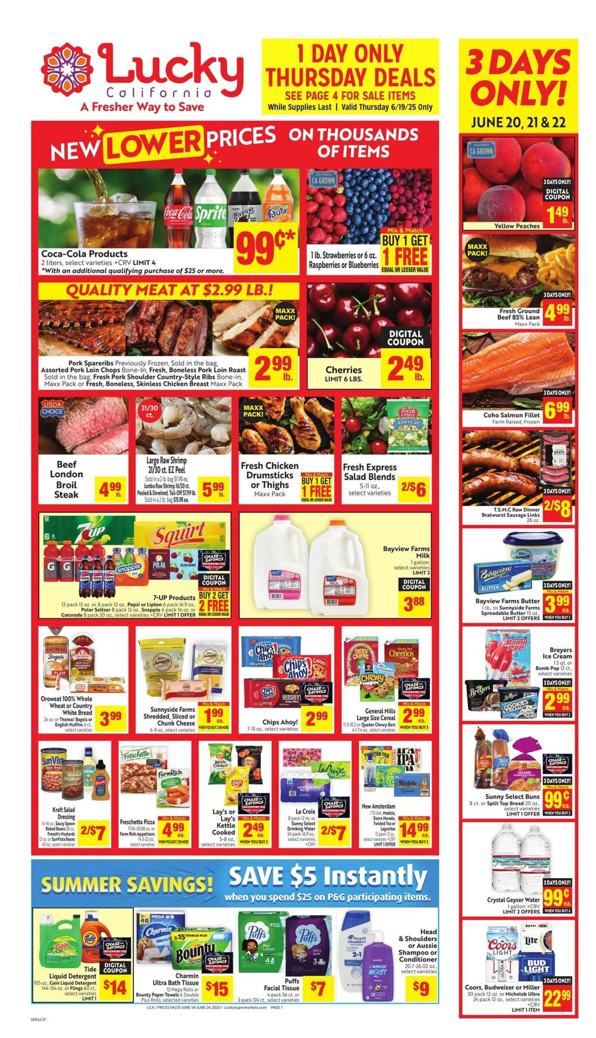 Weekly ad  Lucky Supermarkets Sales from June 20 to June 22 2025 - Page 1