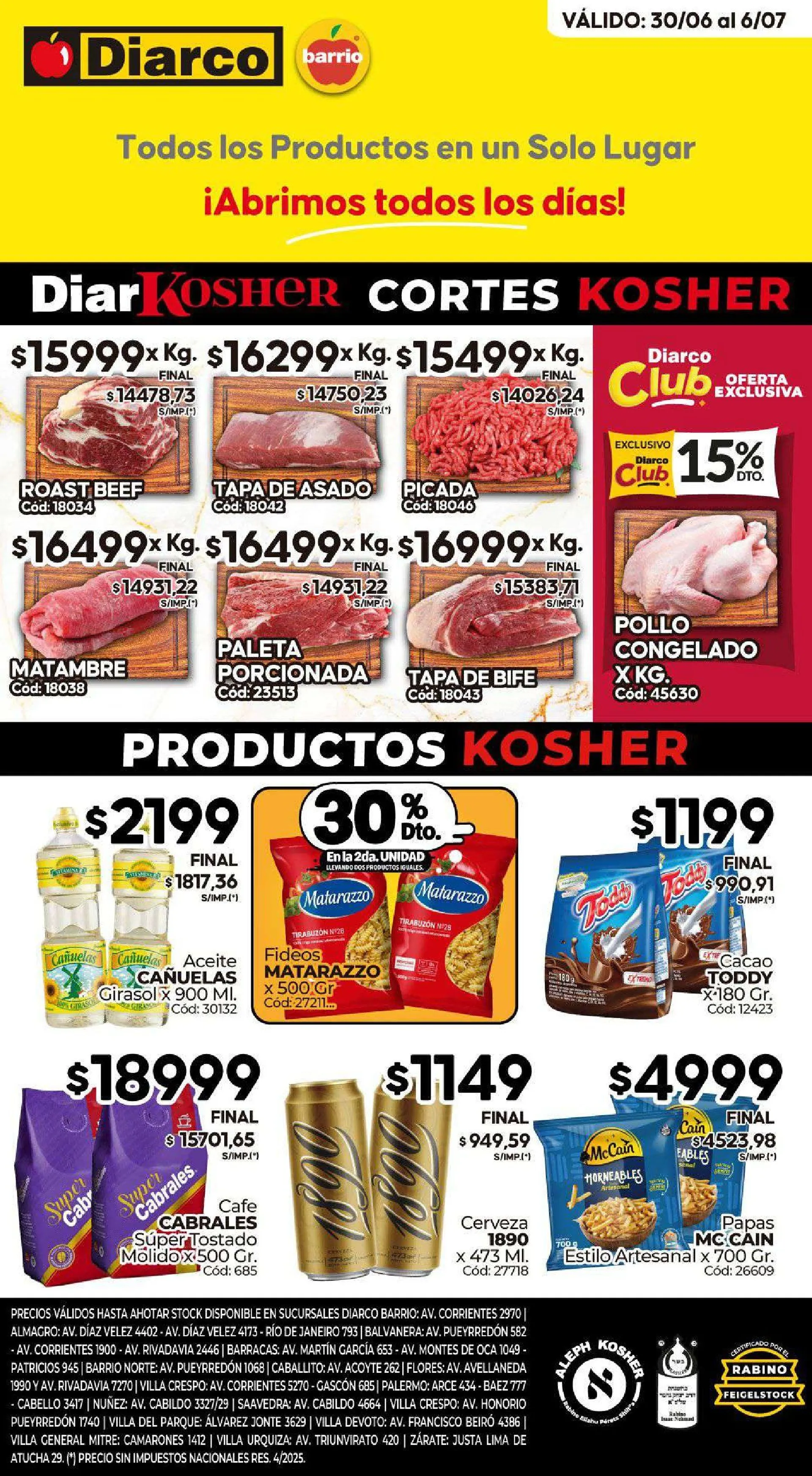 Ofertas de Ofertas Diarco Especial  30 de junio al 6 de julio 2025 - Página 1 del catálogo