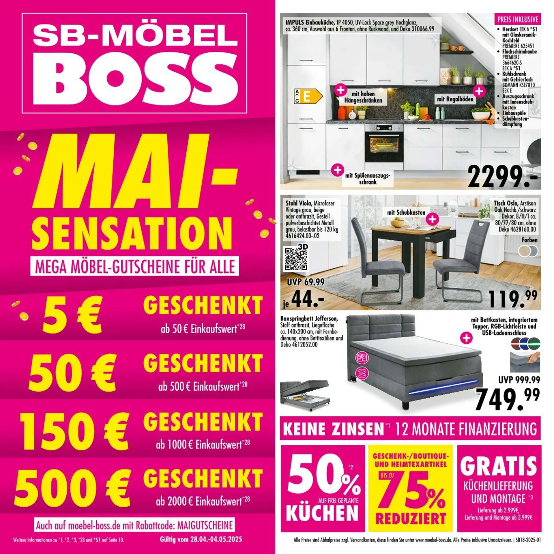 SB Möbel Boss Prospekt von 28. April bis 4. Mai 2025 - Prospekt seite 