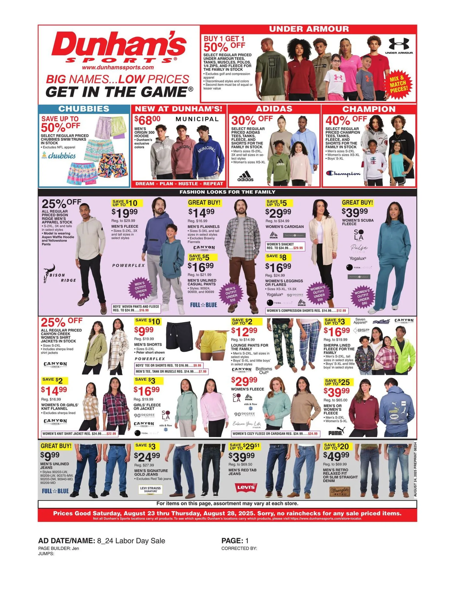 Weekly ad Dunham's Sports Sales from August 23 to August 28 2025 - Page 1