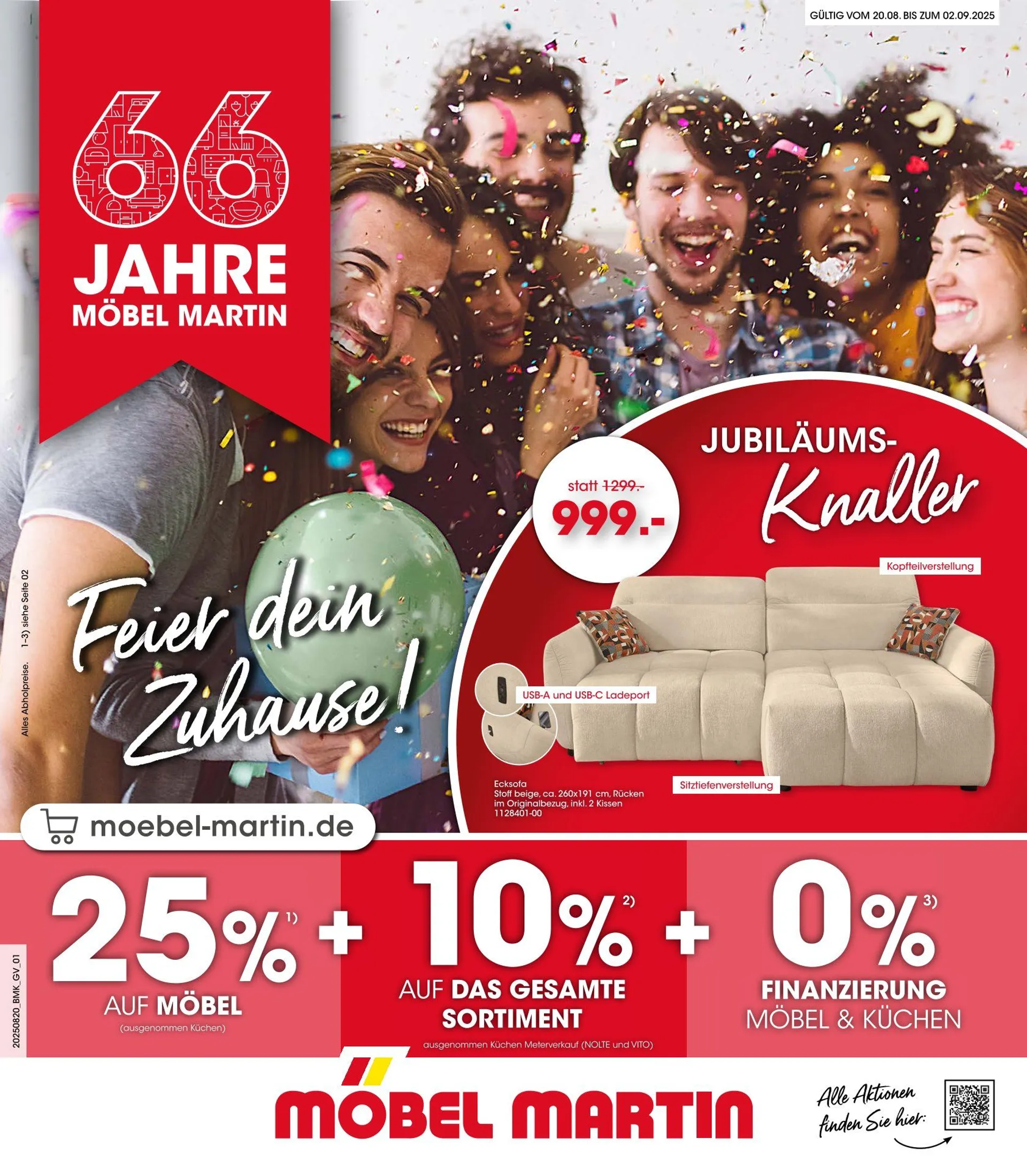 Möbel Martin Prospekte von 20. August bis 27. August 2025 - Prospekt seite 1