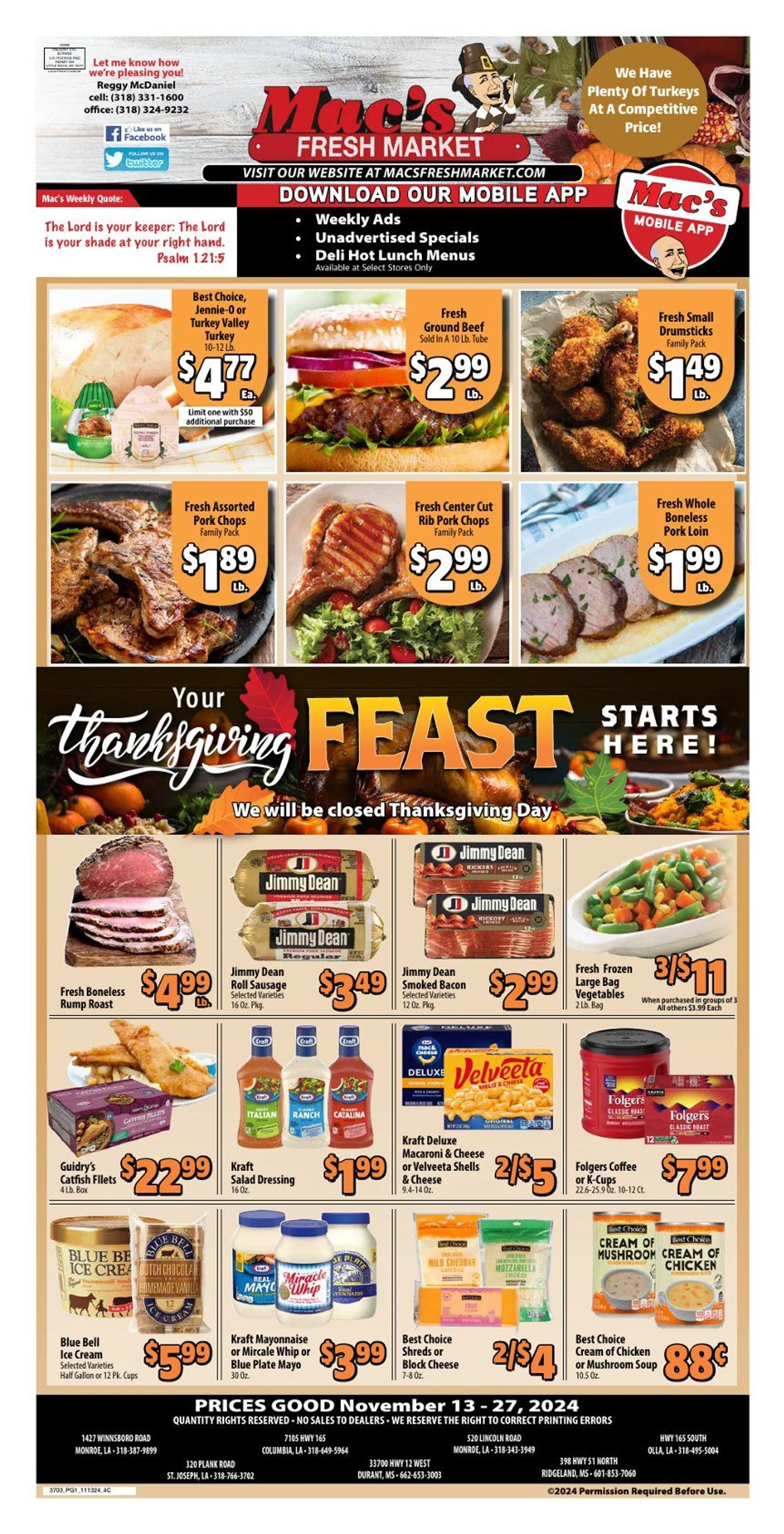 Weekly ad Mac's Freshmarket Deals from November 15 to November 27 2024 - Page 