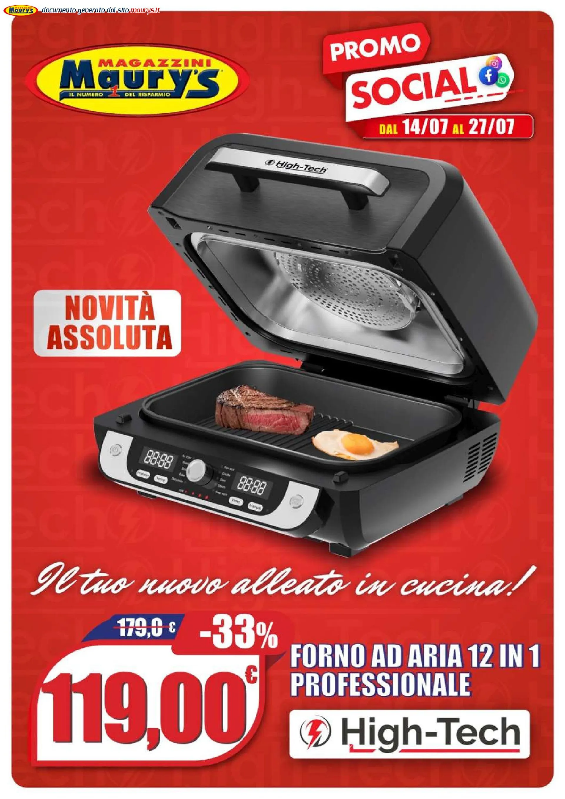 Volantini Maury's  da 14 luglio a 27 luglio di 2025 - Pagina del volantino 1