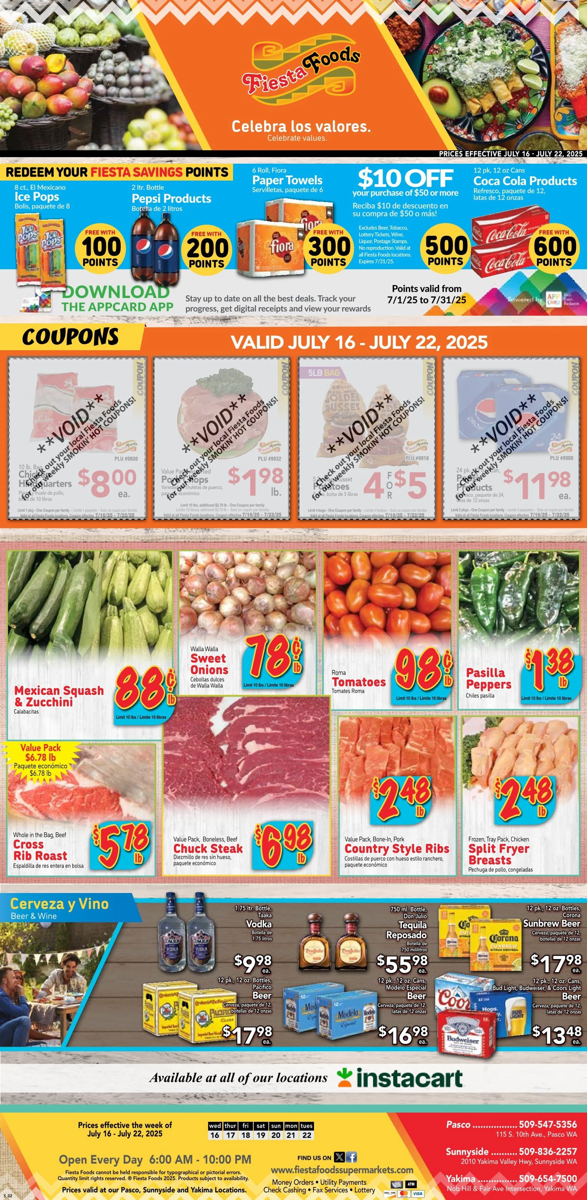 Weekly ad Fiesta Foods SuperMarkets Sales from July 16 to July 22 2025 - Page 1
