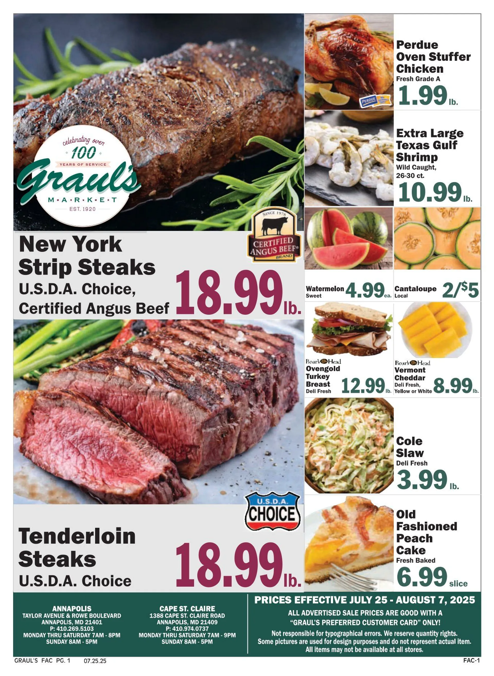 Weekly ad Graul's Market Sales from July 25 to August 7 2025 - Page 1