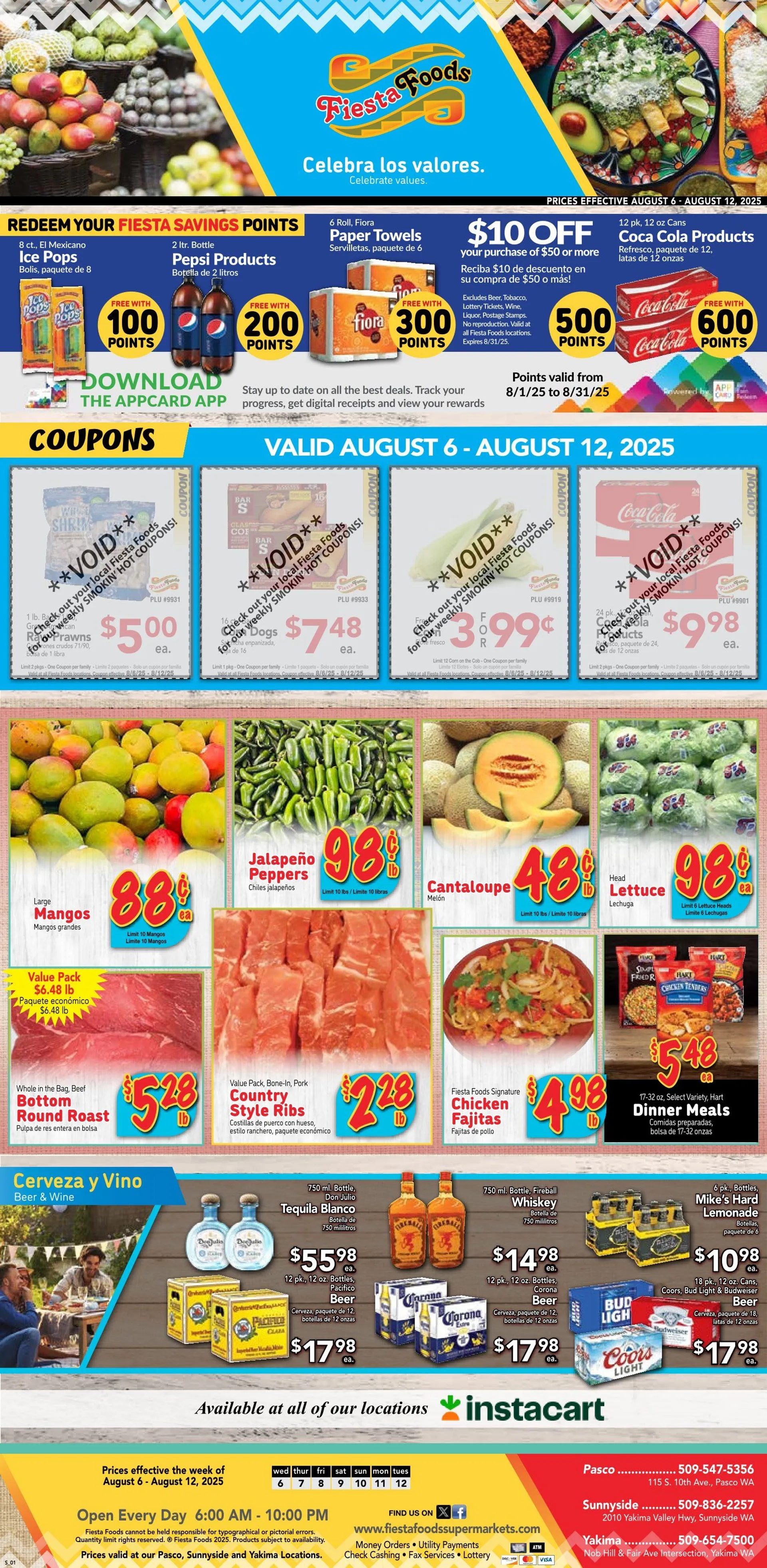 Weekly ad Fiesta Foods SuperMarkets Sales from August 6 to August 12 2025 - Page 1