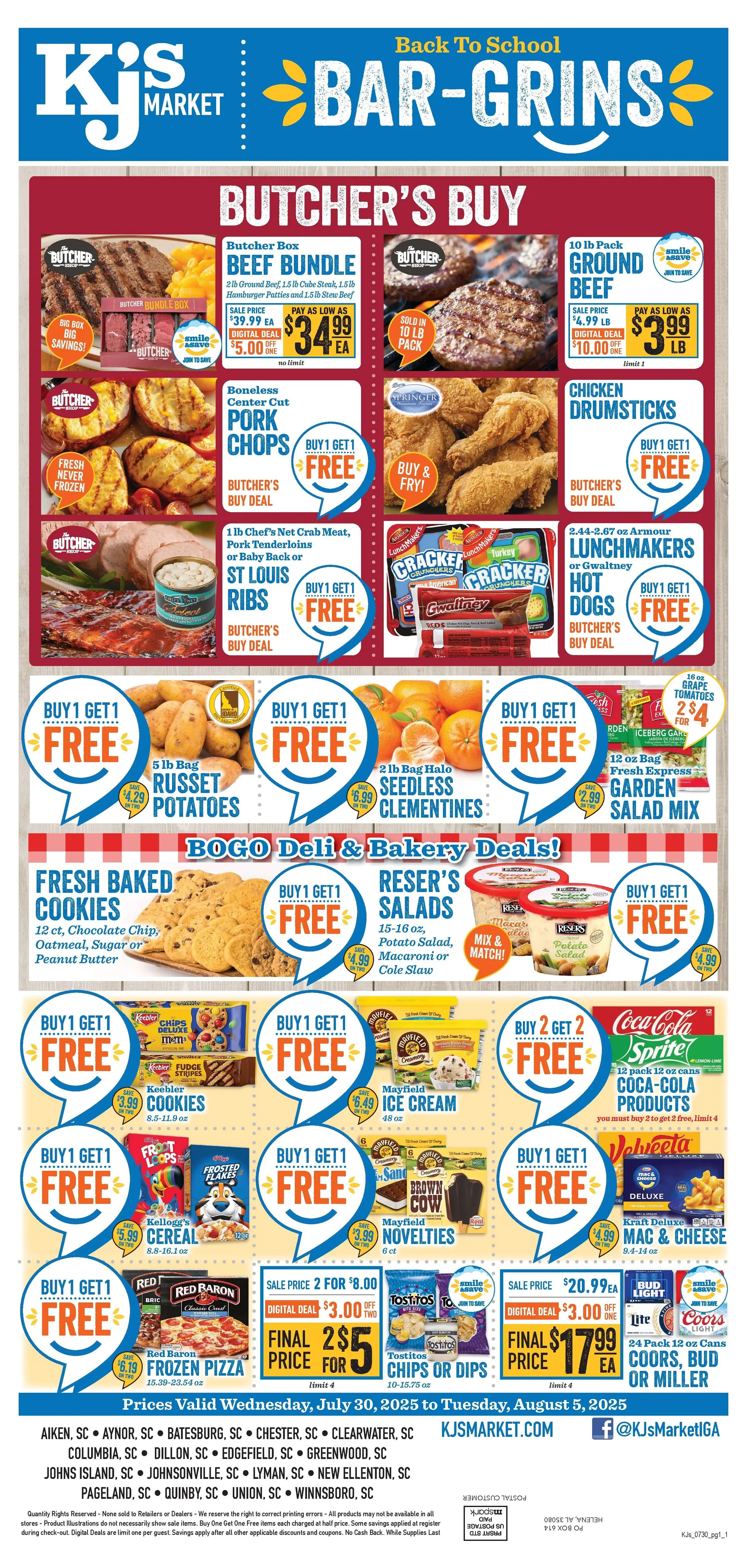 Weekly ad KJ´s Market Sales from July 30 to August 5 2025 - Page 1