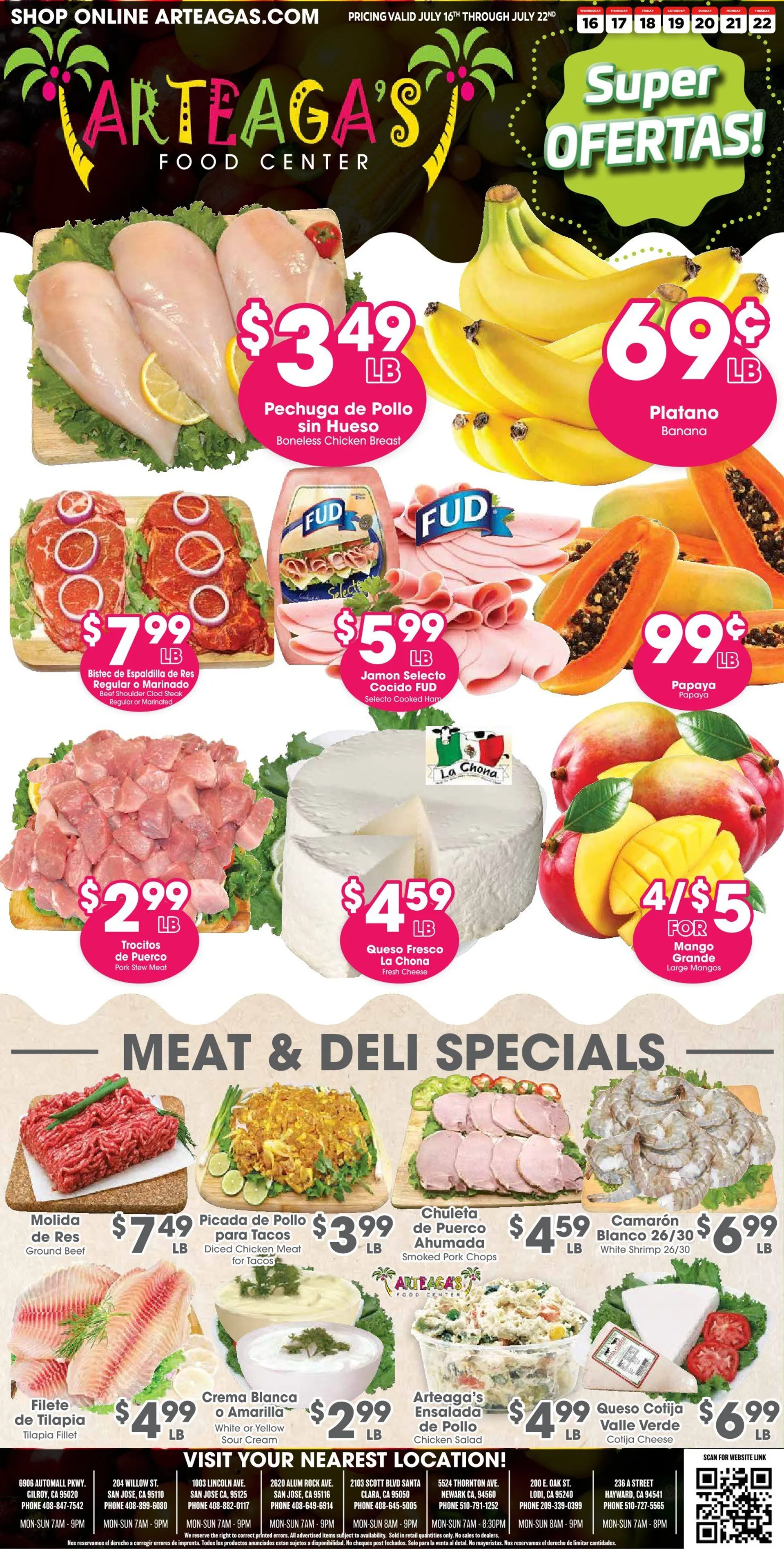 Weekly ad Arteagas Food Center Sales from July 16 to July 22 2025 - Page 1