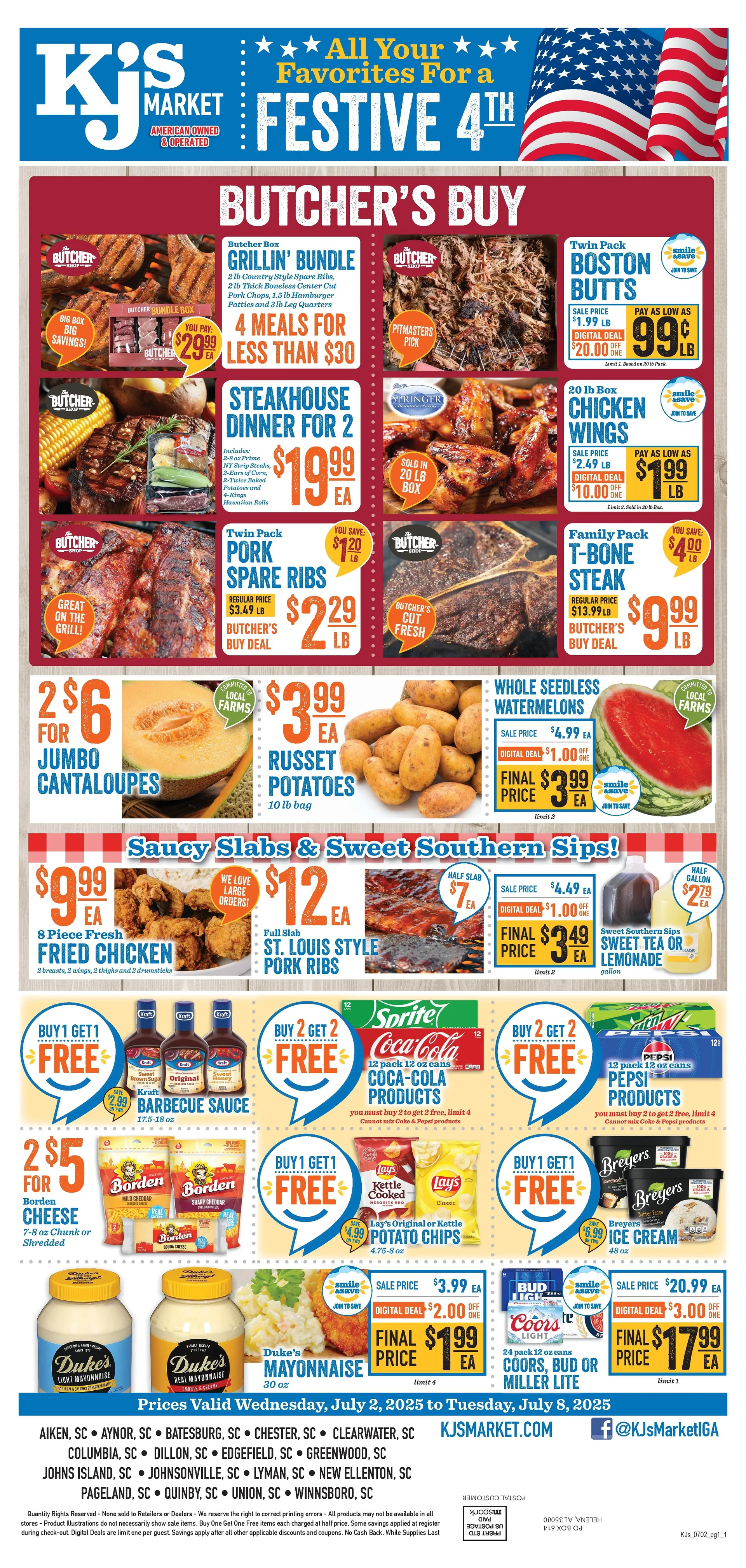 Weekly ad KJ´s Market weekly ads from July 2 to July 8 2025 - Page 1