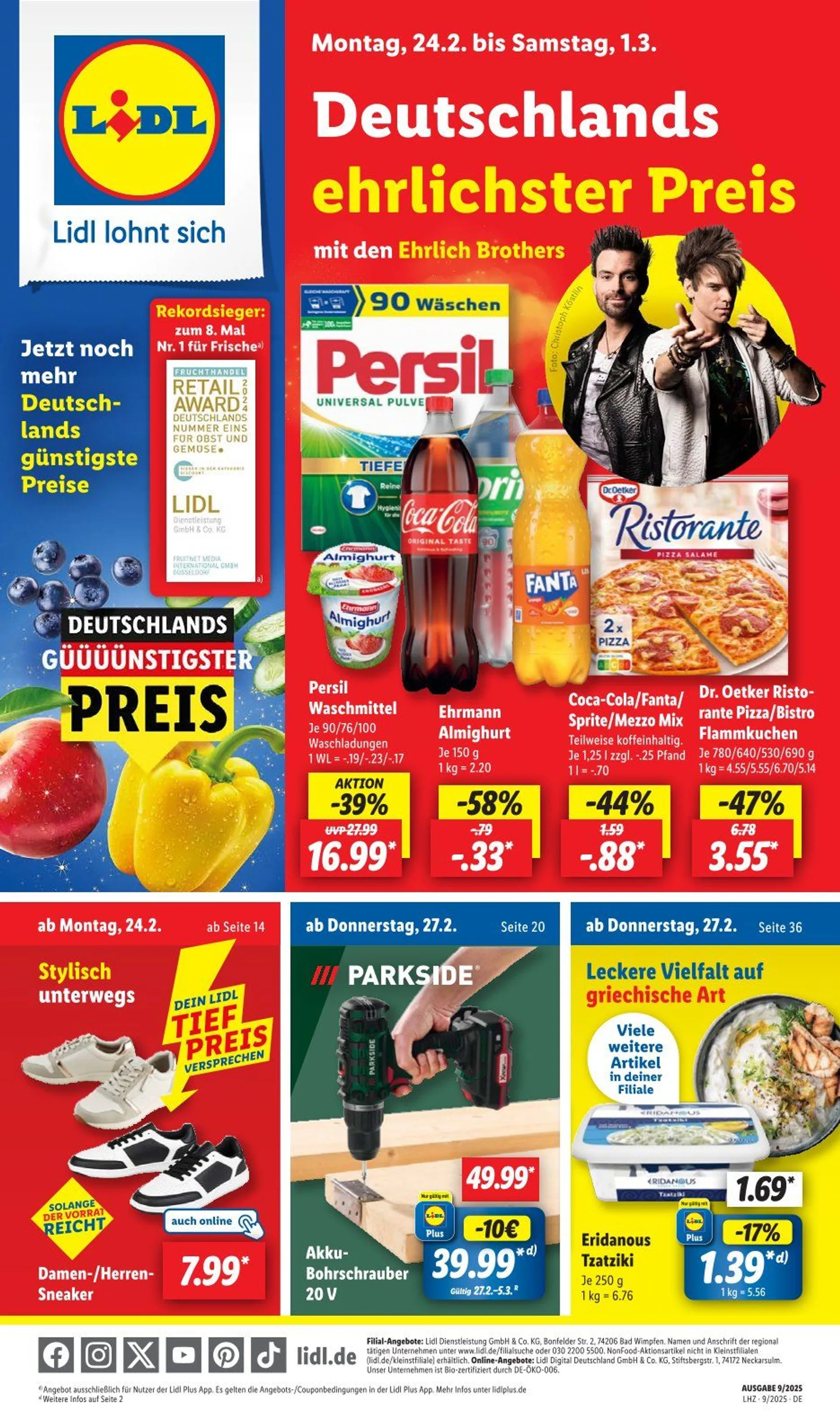 Lidl Prospekt von 24. Februar bis 1. März 2025 - Prospekt seite 1