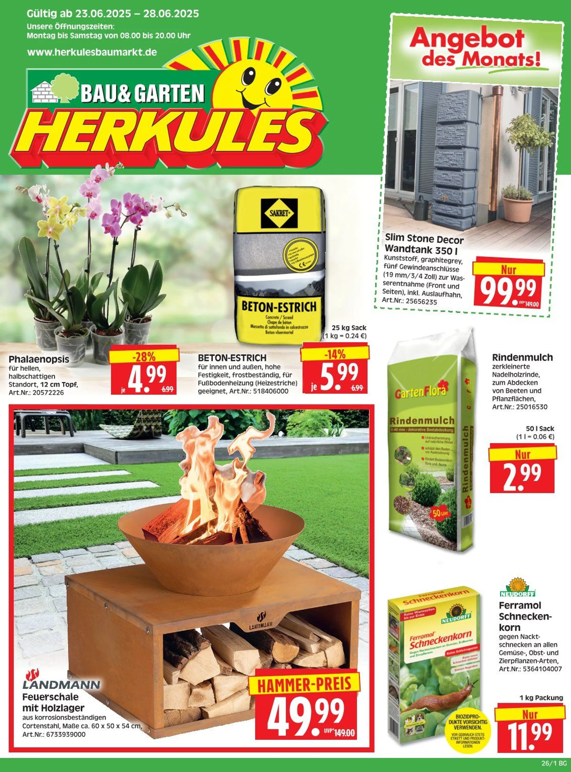 Herkules Baumarkt Prospekte von 23. Juni bis 28. Juni 2025 - Prospekt seite 1
