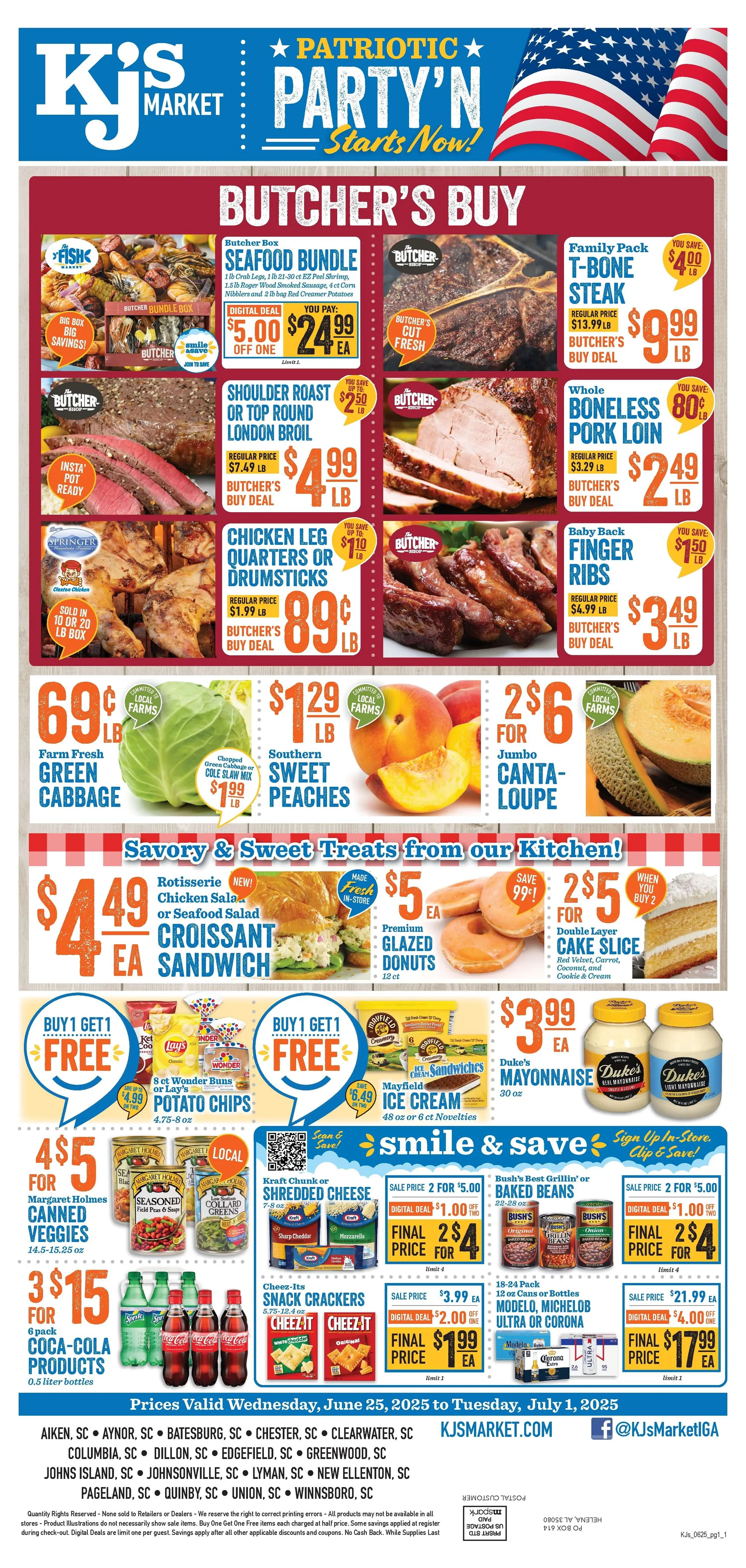 Weekly ad  KJ´s Market Sales from June 25 to July 1 2025 - Page 1