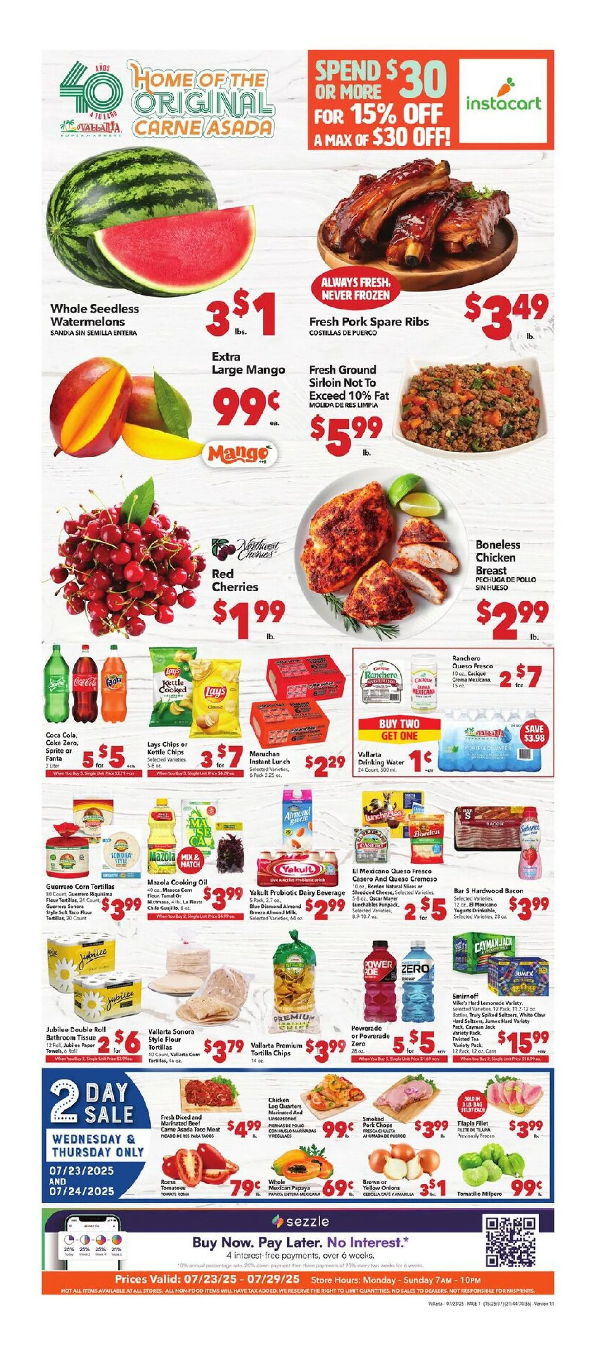 Weekly ad Vallarta Sales from July 24 to July 30 2025 - Page 1