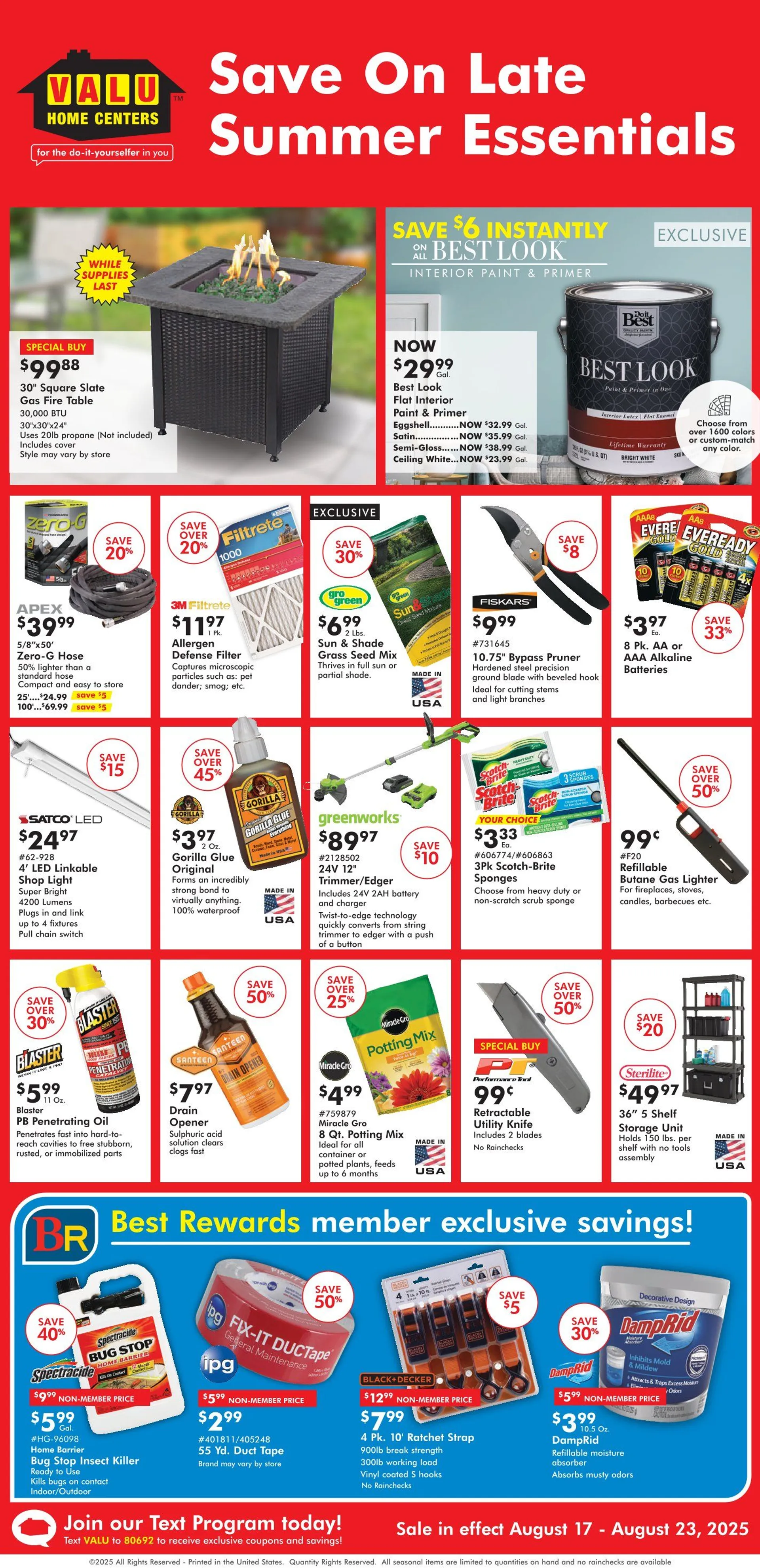 Weekly ad Valu Home Centers weekly ads from August 17 to August 23 2025 - Page 1