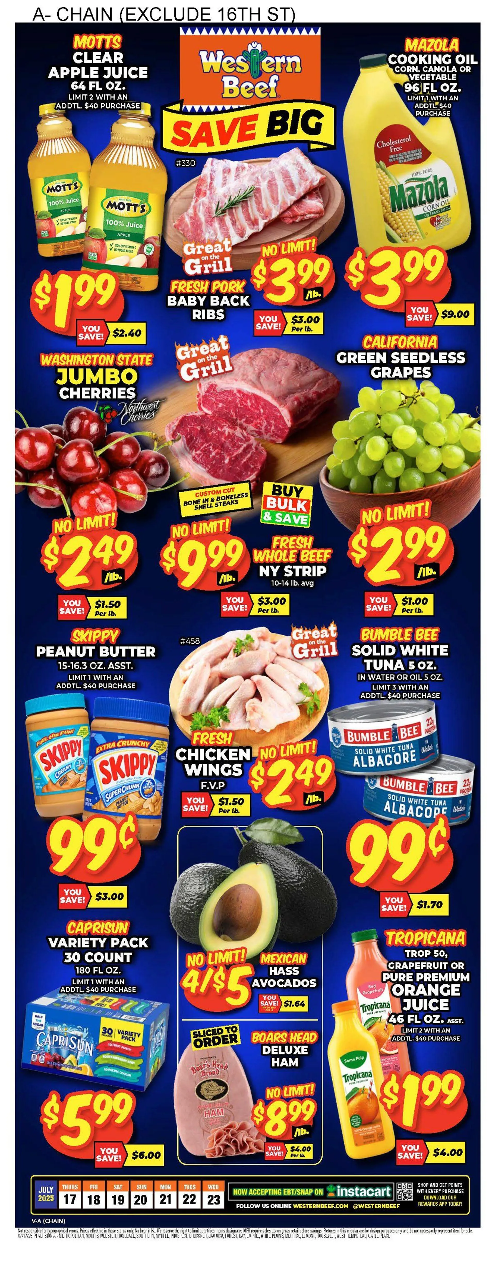 Weekly ad Western Beef SALES from July 16 to July 21 2025 - Page 1