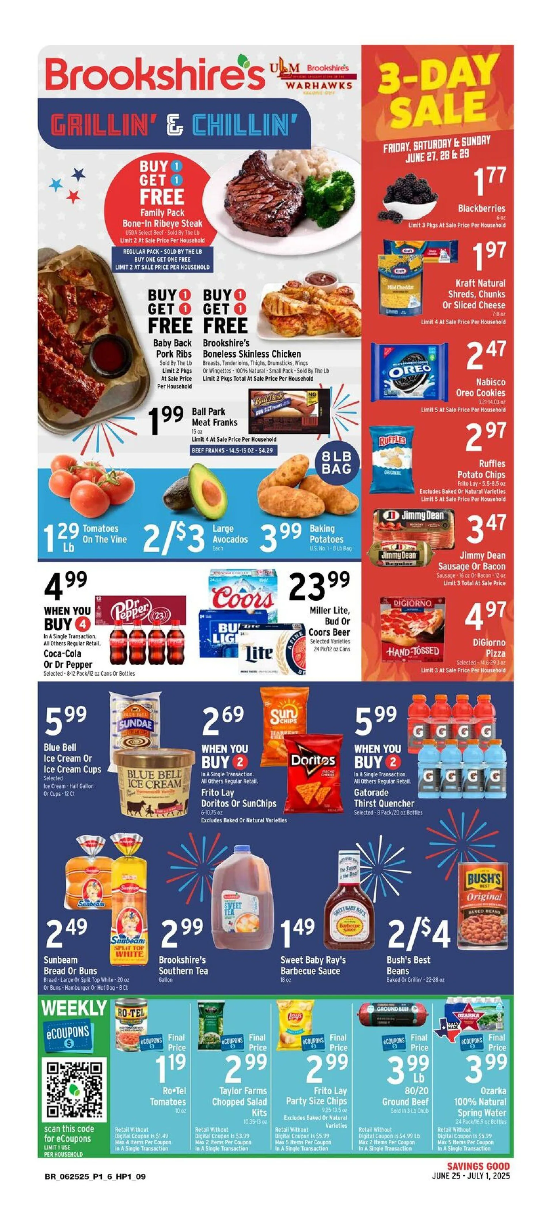 Weekly ad Brookshires Sales from June 25 to July 1 2025 - Page 1
