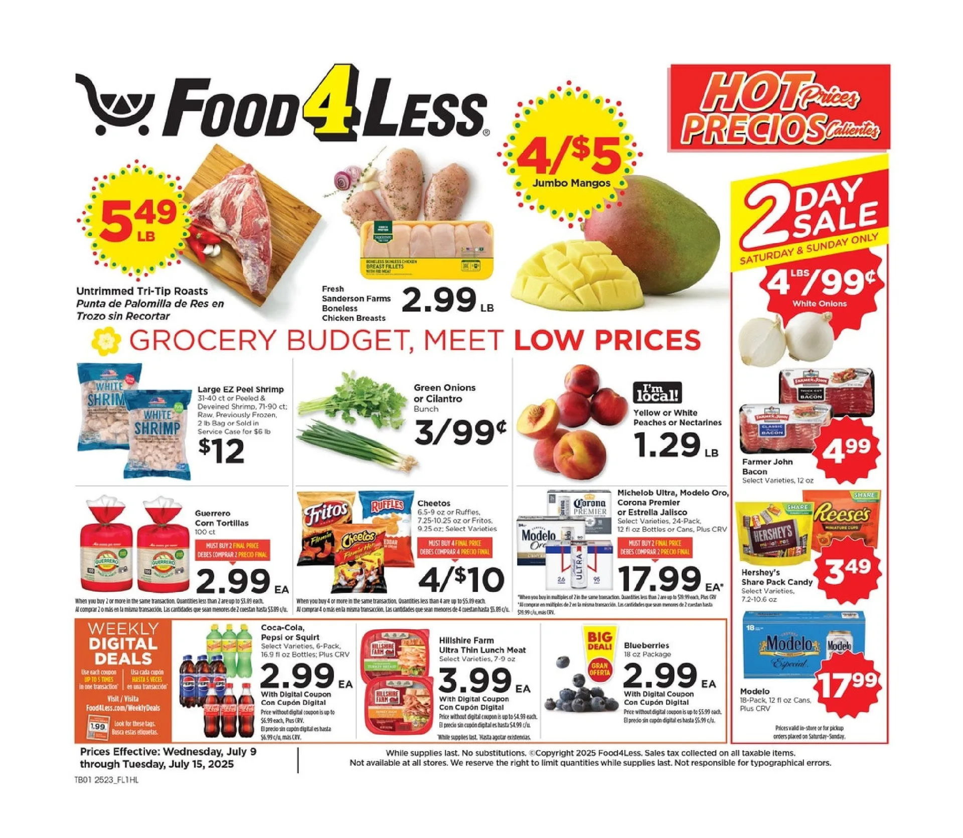 Weekly ad  Food 4 Less Sales from July 9 to July 15 2025 - Page 1