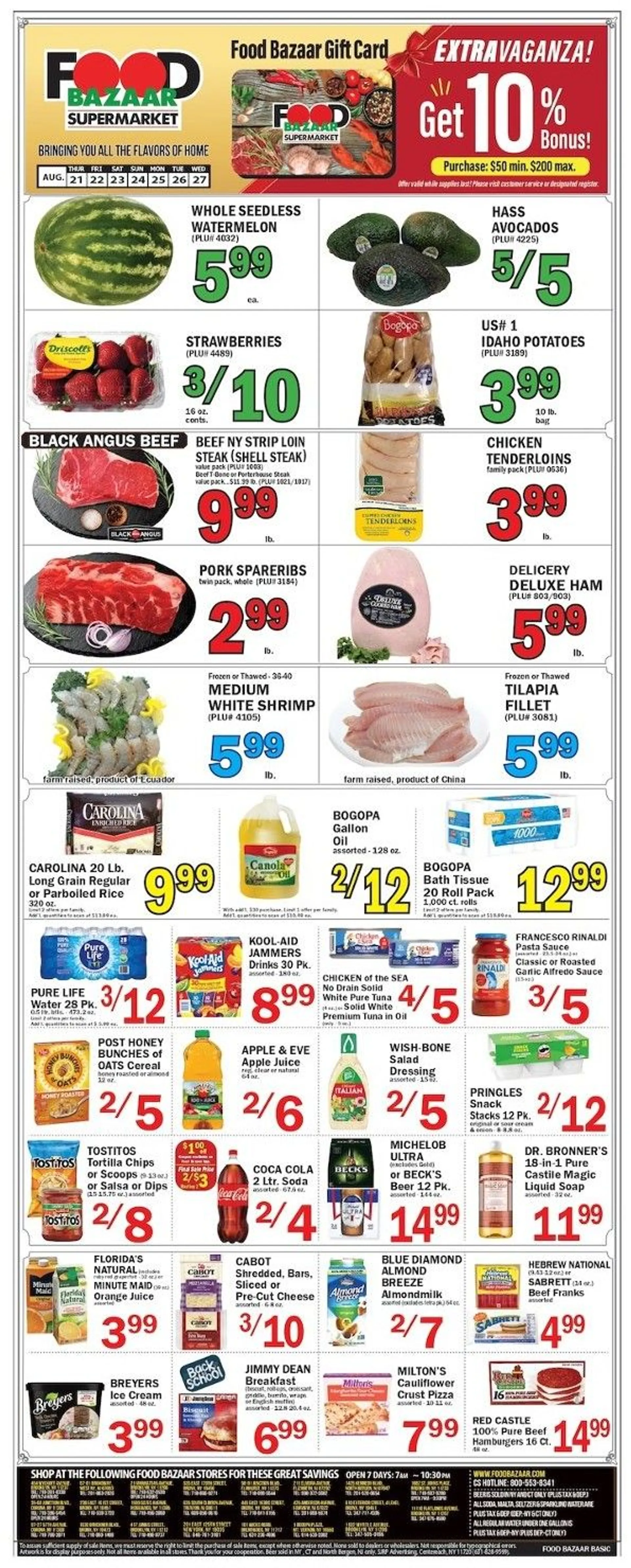 Weekly ad Food Bazaar Sales from August 21 to August 27 2025 - Page 1