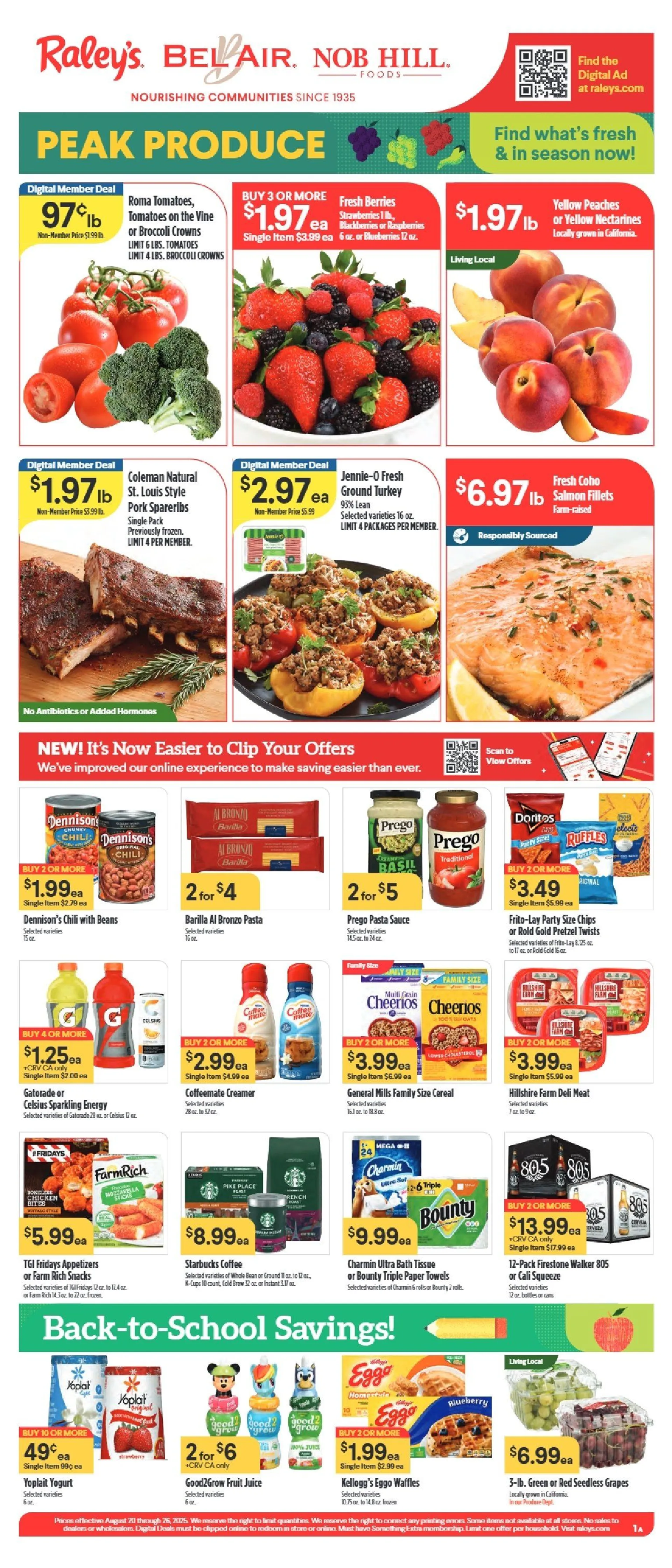 Weekly ad Raley's Sales from August 20 to August 26 2025 - Page 1