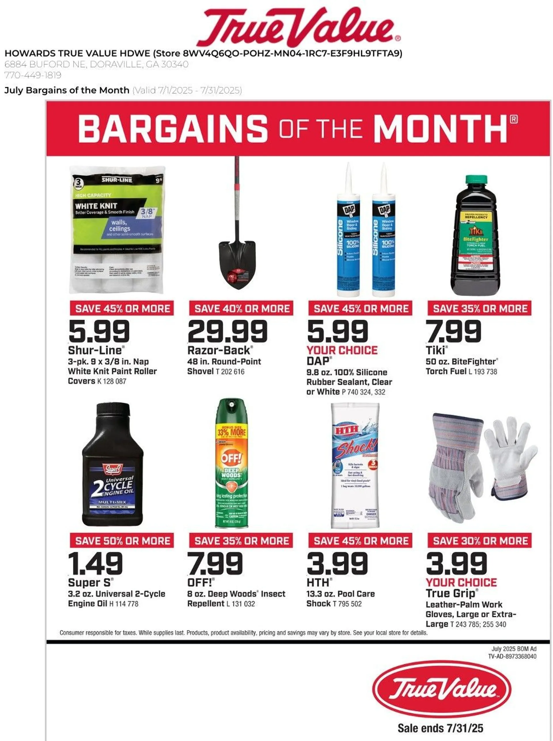Weekly ad True Value weekly ads from July 1 to July 31 2025 - Page 1