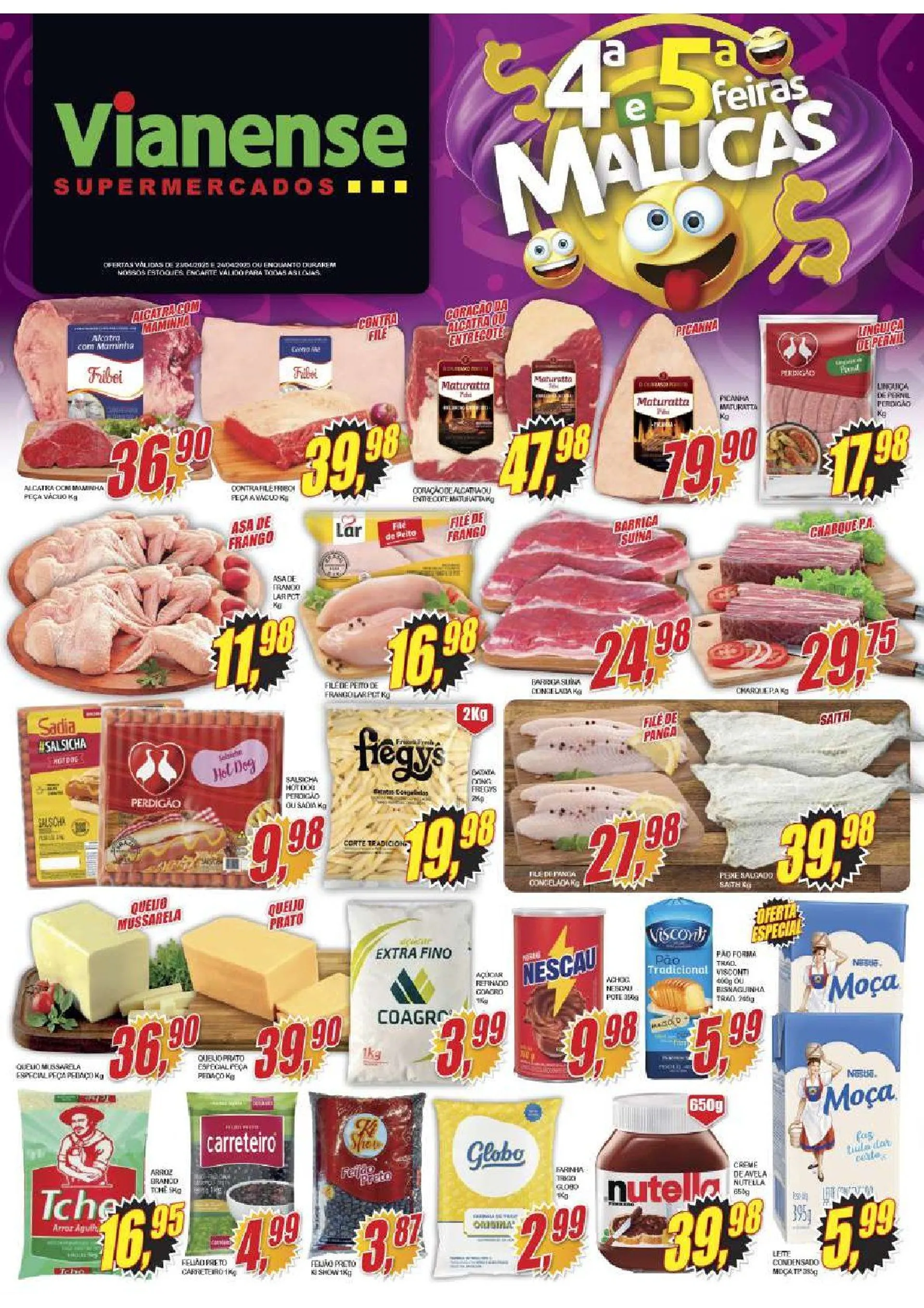 Encarte de Vianense Supermercados Folheto 23 de abril até 24 de abril 2025 - Pagina 