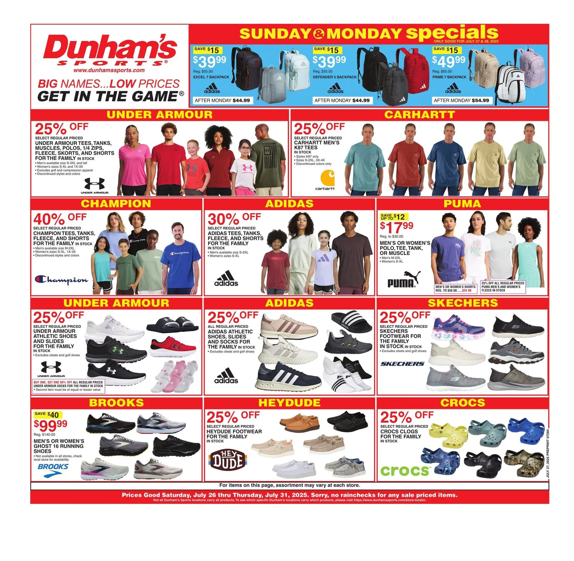 Weekly ad Dunham's Sports Sales from July 26 to July 31 2025 - Page 1