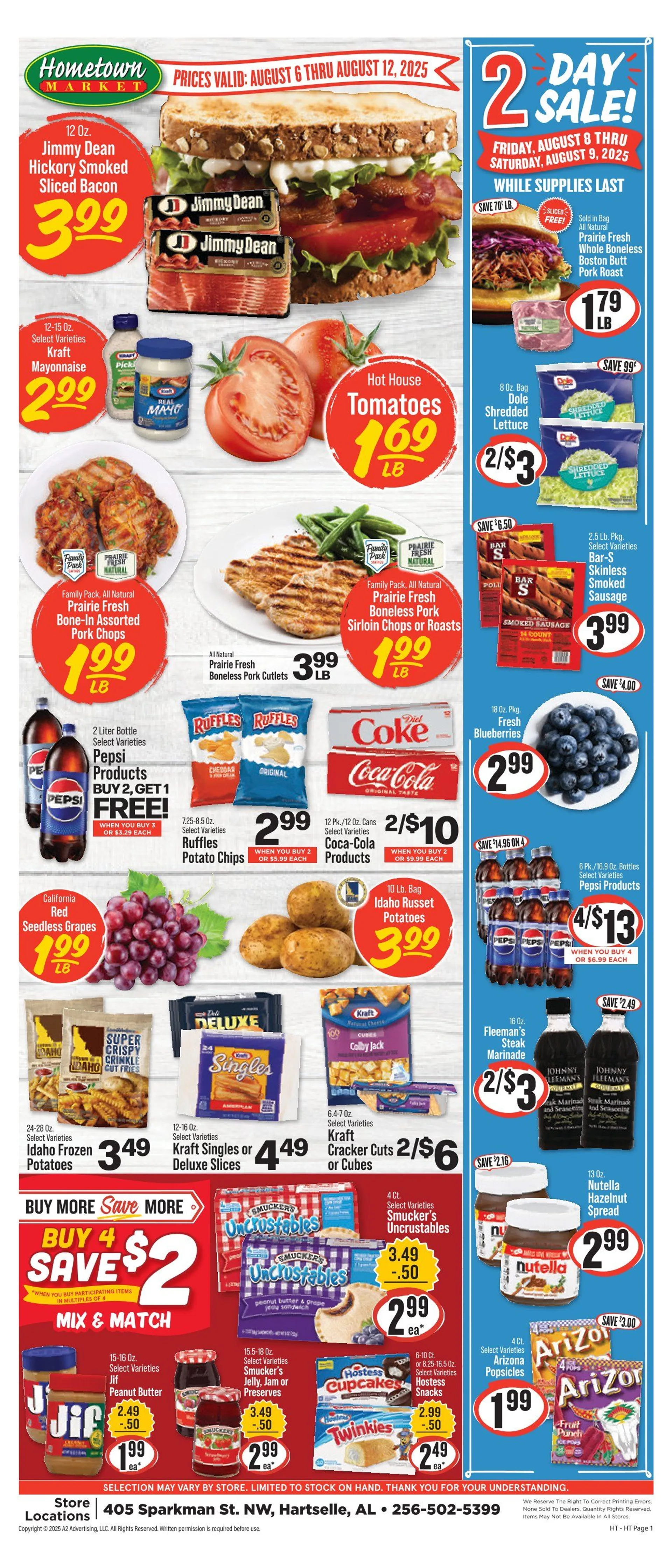 Weekly ad Hometown Market Sales from August 6 to August 12 2025 - Page 1