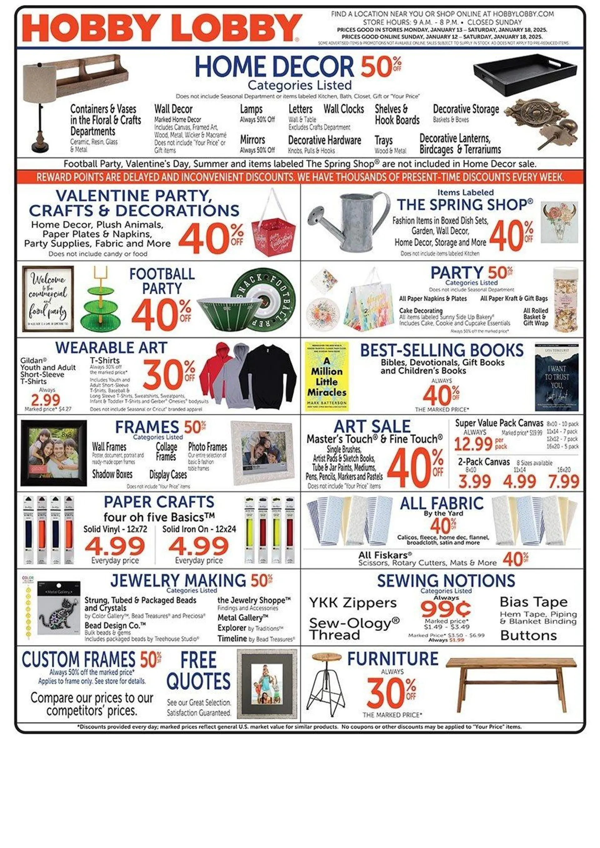 Weekly ad Hobby Lobby Sales from January 15 to January 18 2025 - Page 